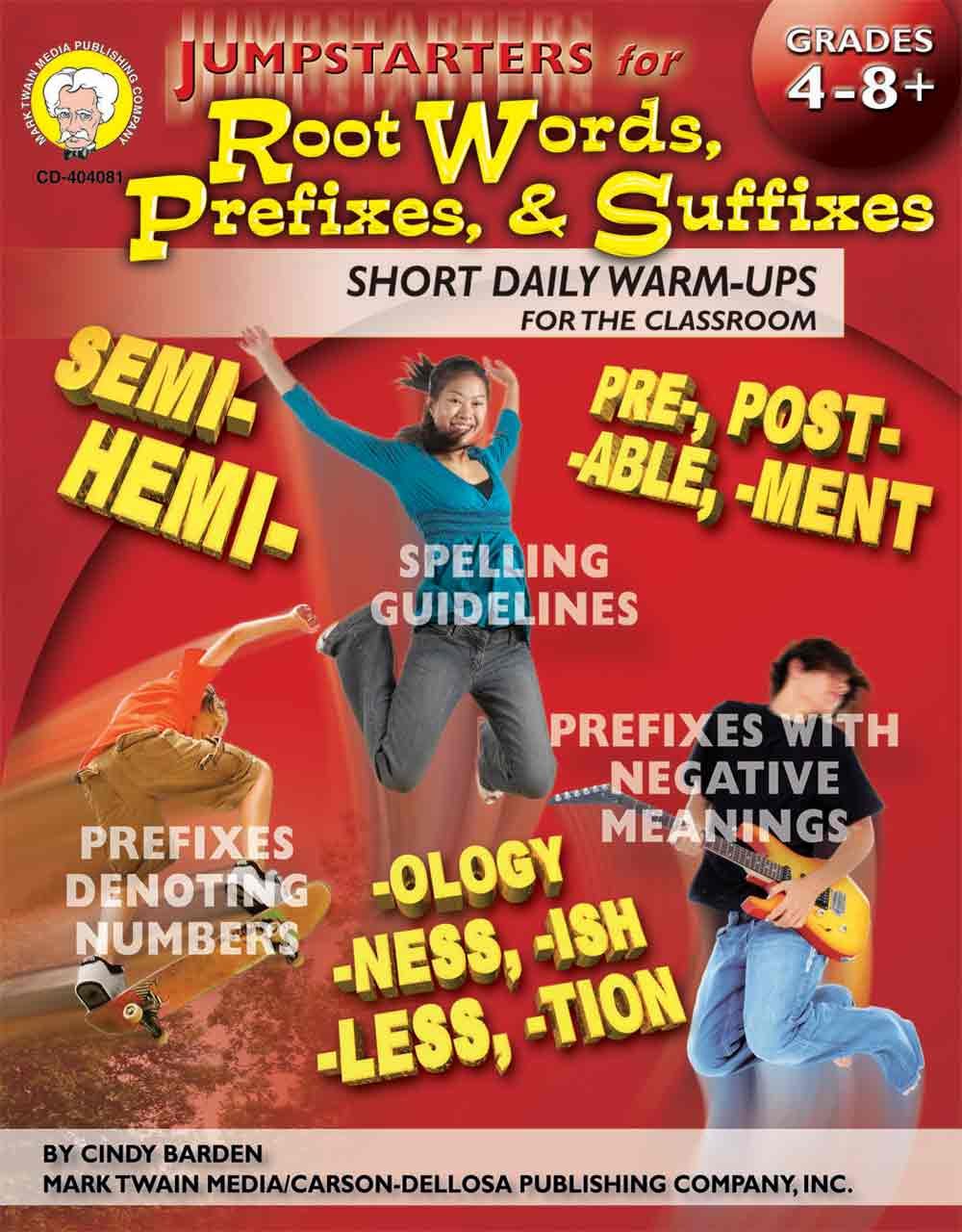 Mark Twain - Jumpstarters for Root Words, Prefixes, and Suffixes, Grades 4 - 8 used book depot
