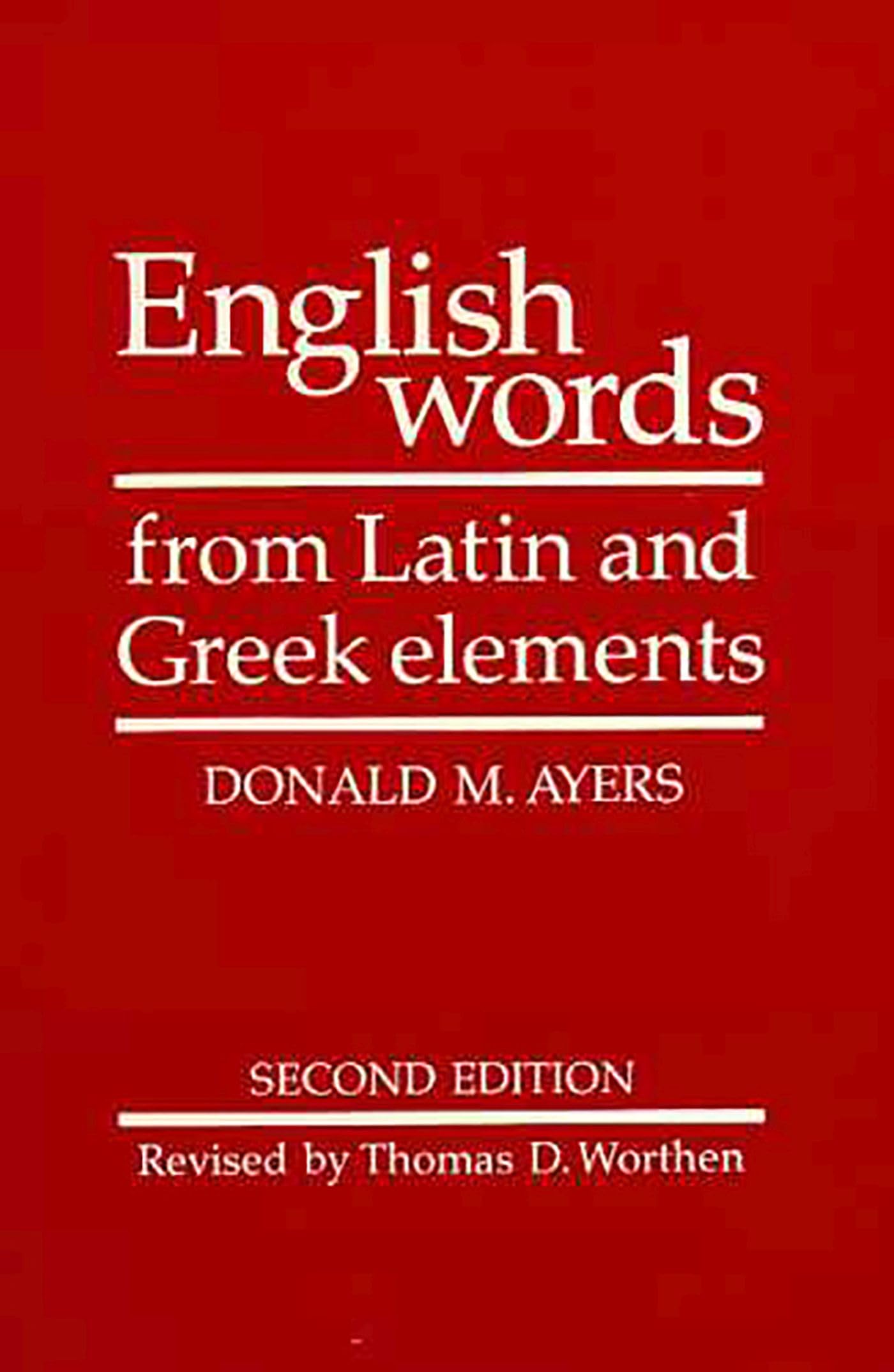 English Words from Latin and Greek Elements used book depot