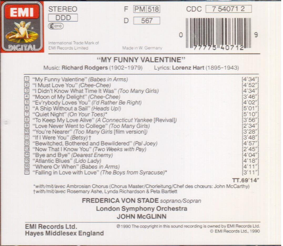 My Funny Valentine - Frederica Von Stade Sings Rodgers & Hart