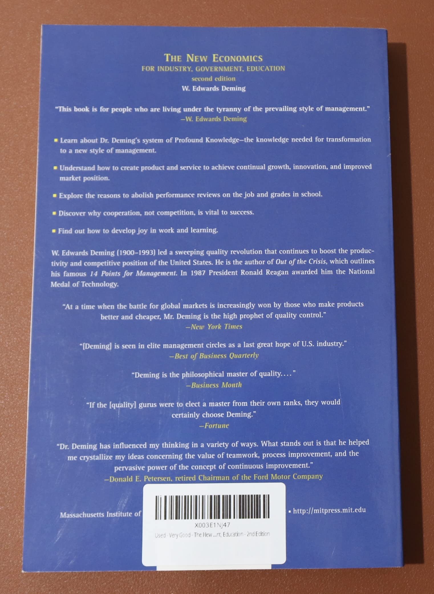 The New Economics for Industry, Government, Education - 2nd Edition used book depot
