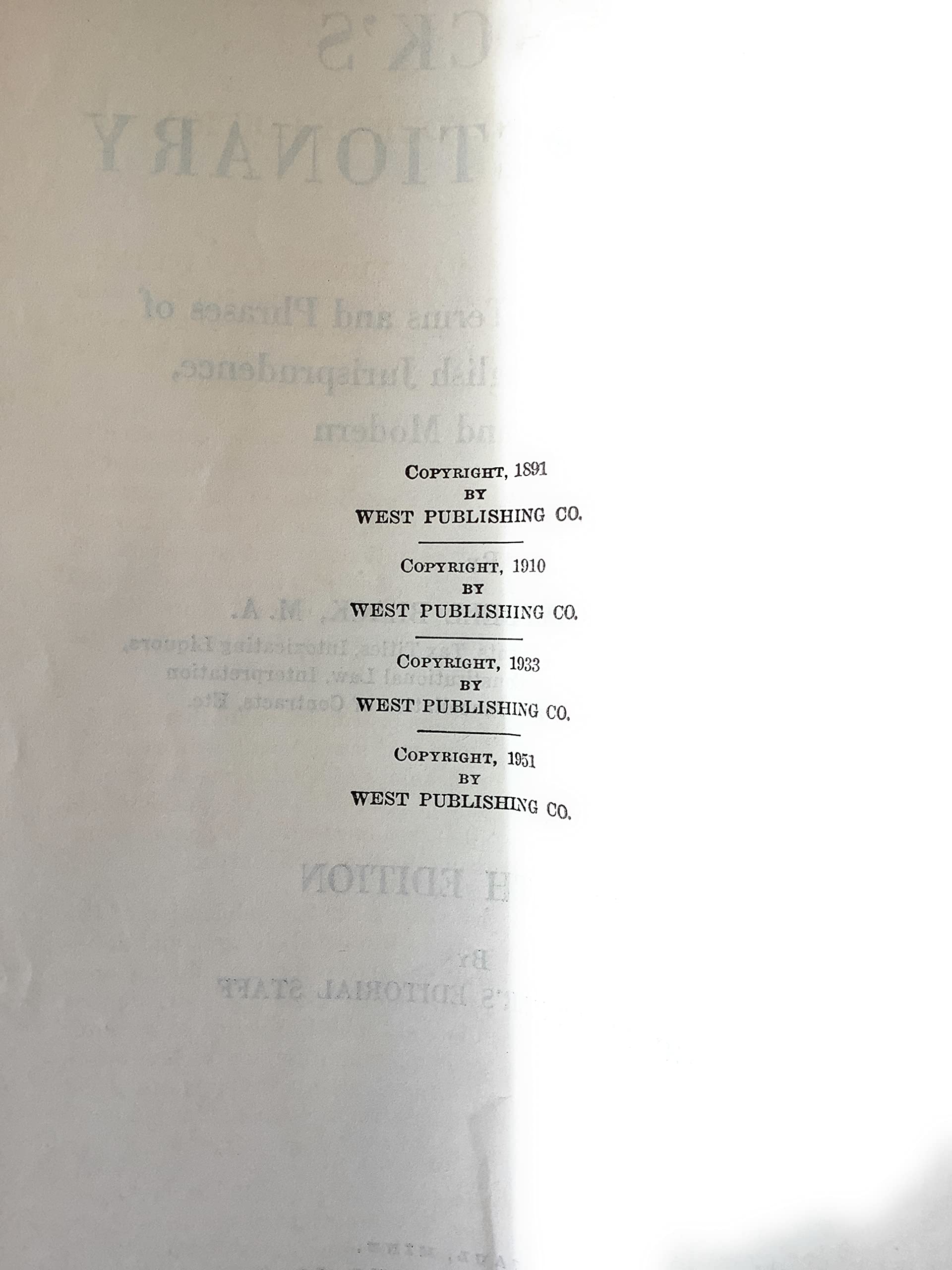 Black's Law Dictionary With Pronunciation Guide Deluxe Fourth Edition used book depot