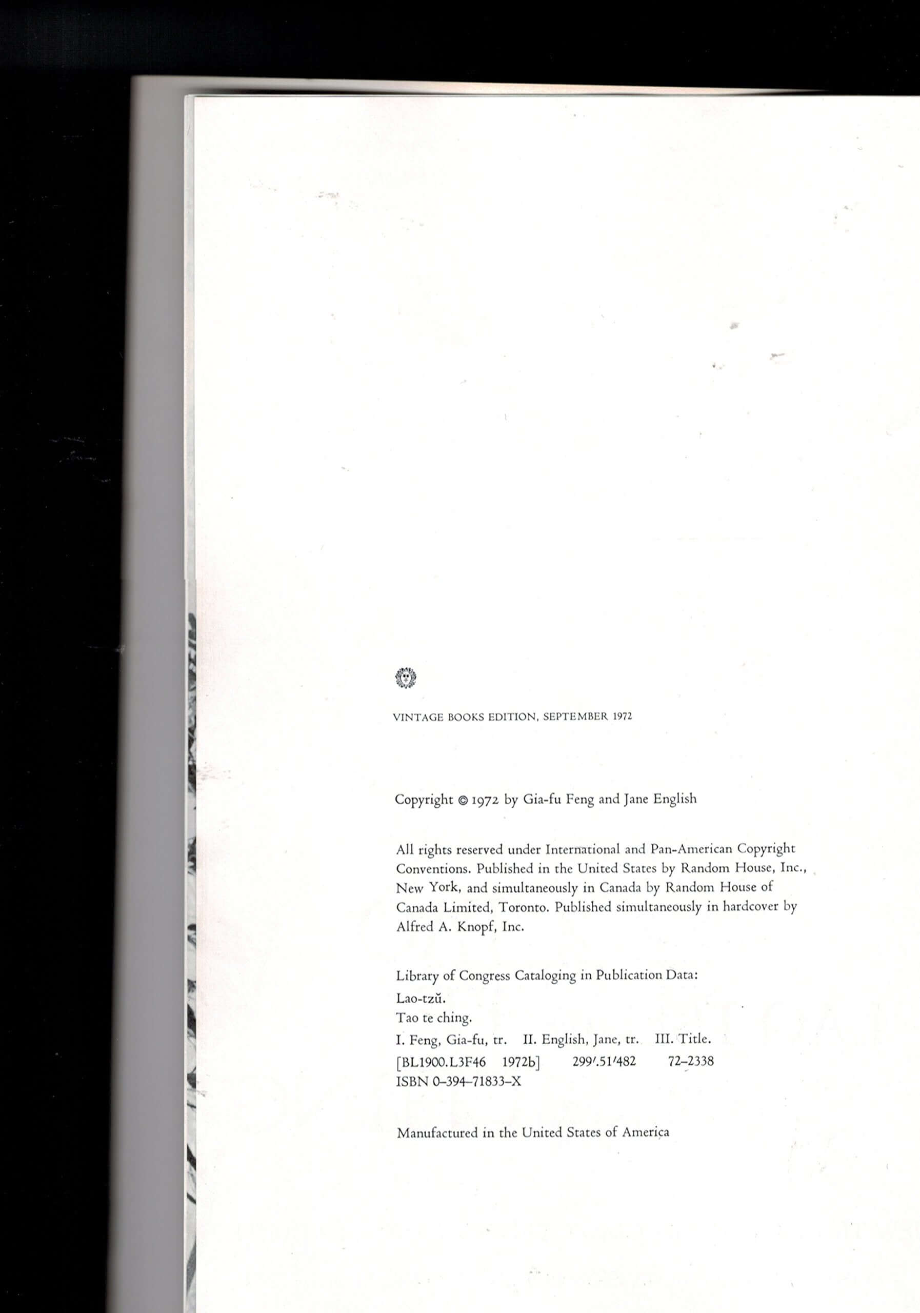 Tao Te Ching used book depot