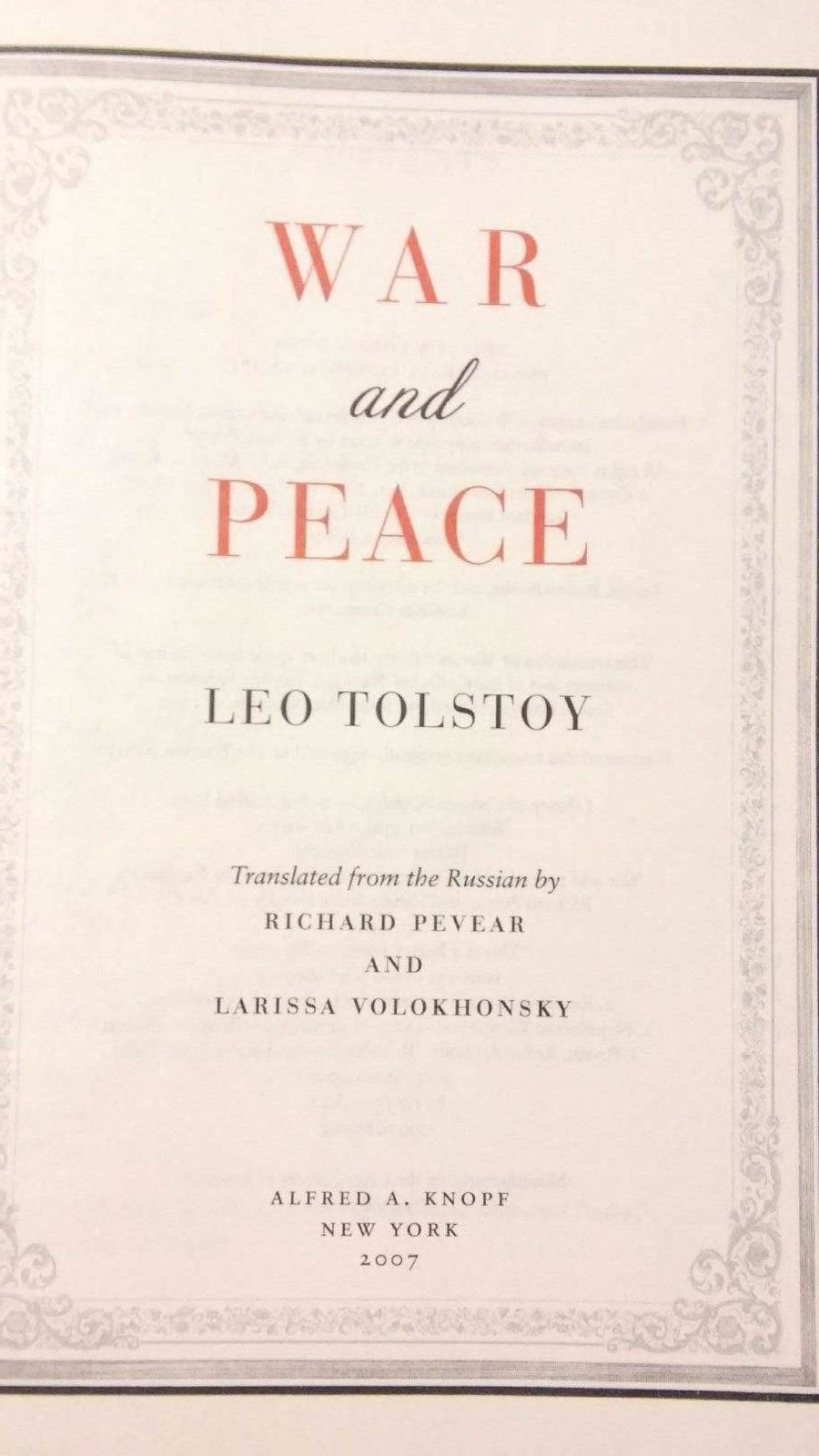 War and Peace used book depot