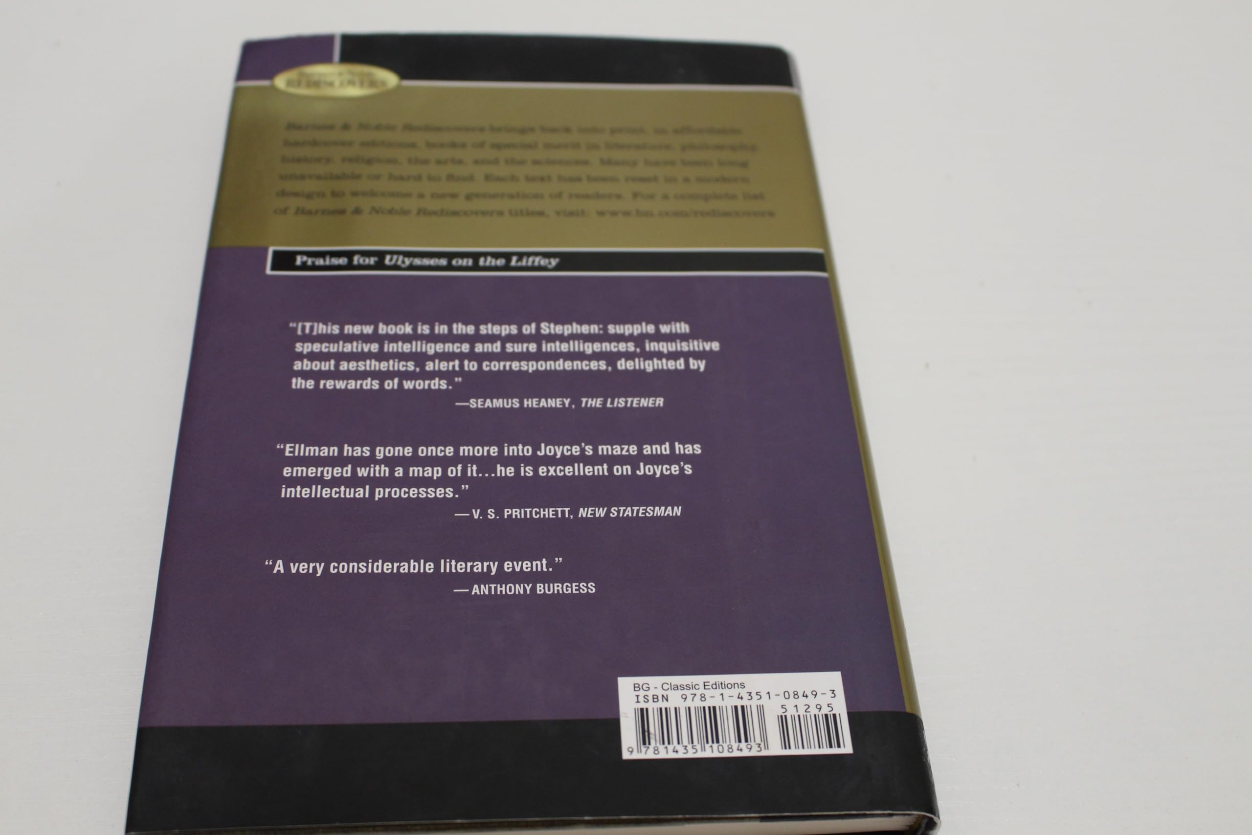 Ulysses on the Liffey (Barnes & Noble Rediscovers Series) used book depot
