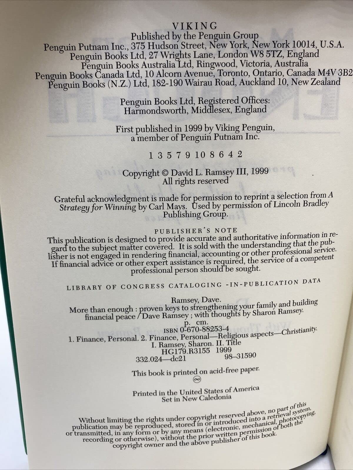 More Than Enough: Proven Keys to Strengthening Your Family and Building Financial Peace used book depot