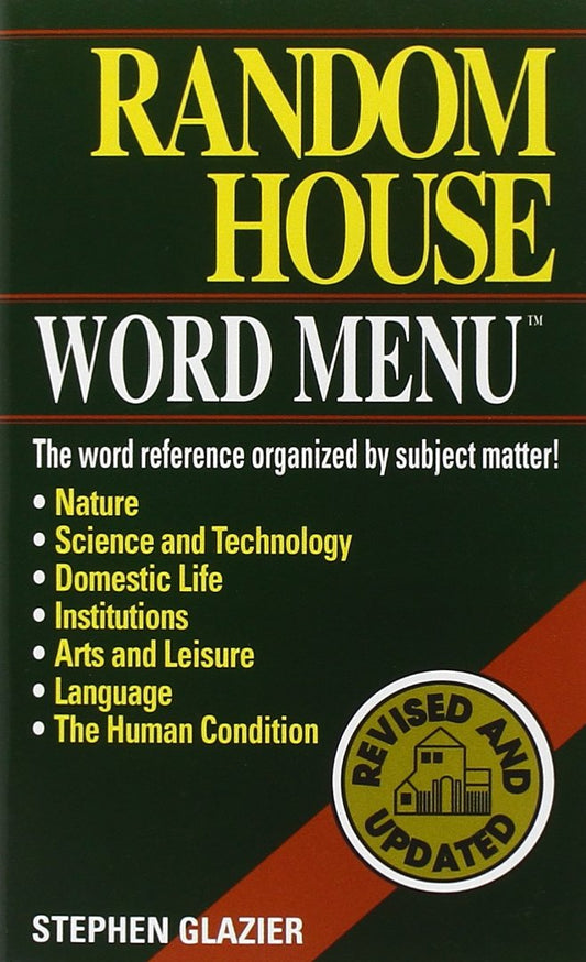 Random House Websters Word Menu Glazier, Stephen