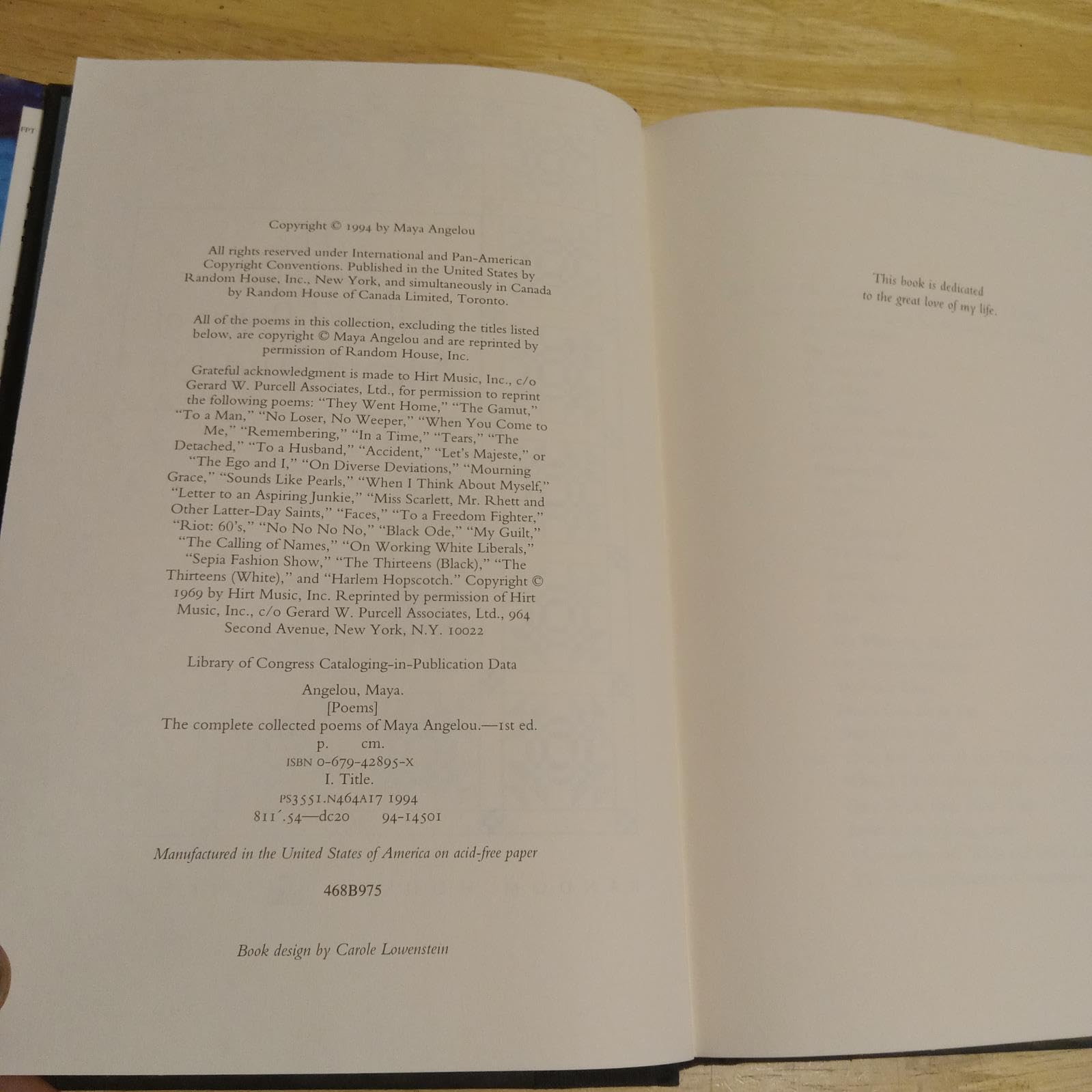 The Complete Collected Poems of Maya Angelou used book depot