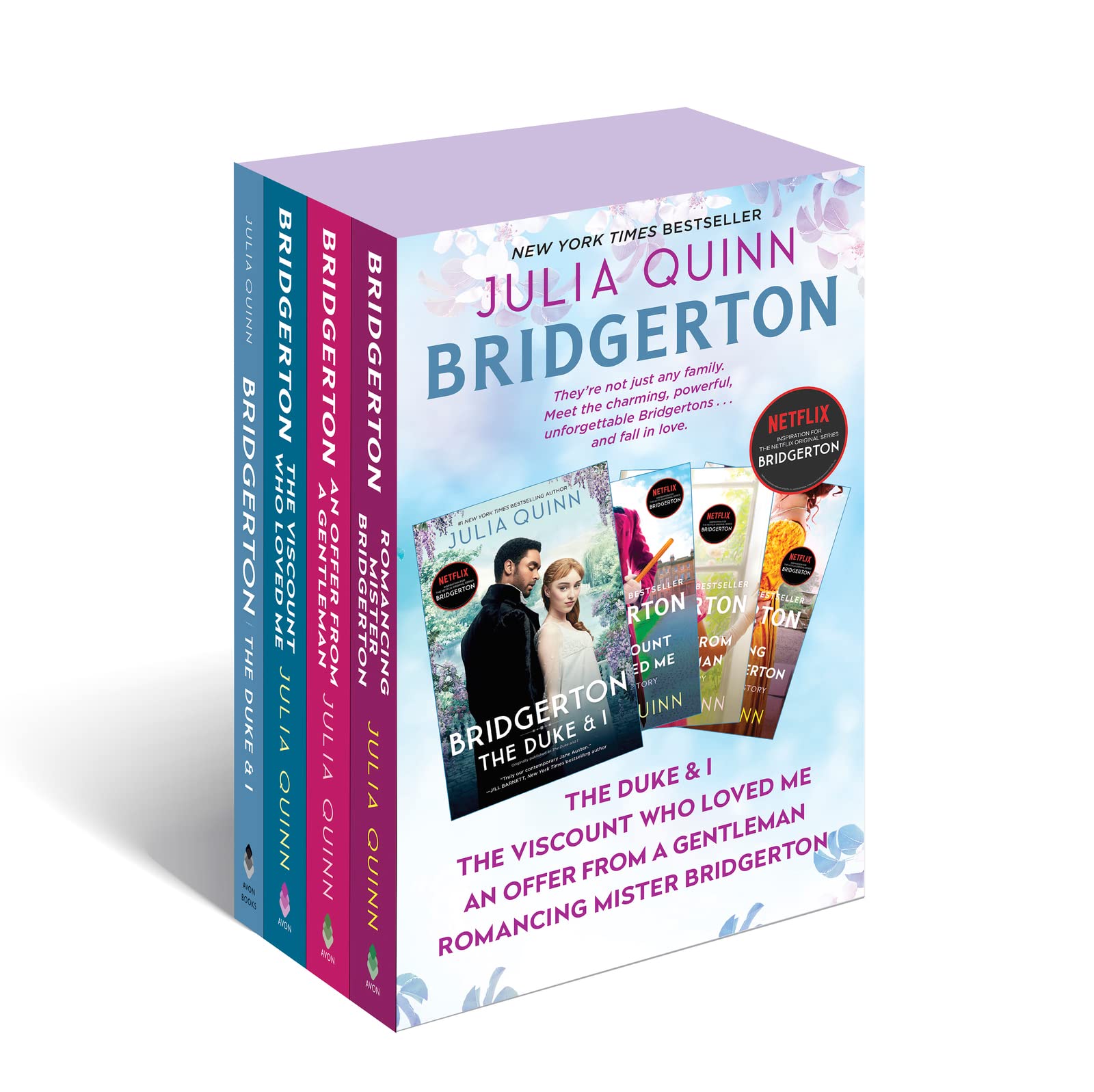 Bridgerton Boxed Set 1-4: The Duke and I/The Viscount Who Loved Me/An Offer from a Gentleman/Romancing Mister Bridgerton (Bridgertons) used book depot