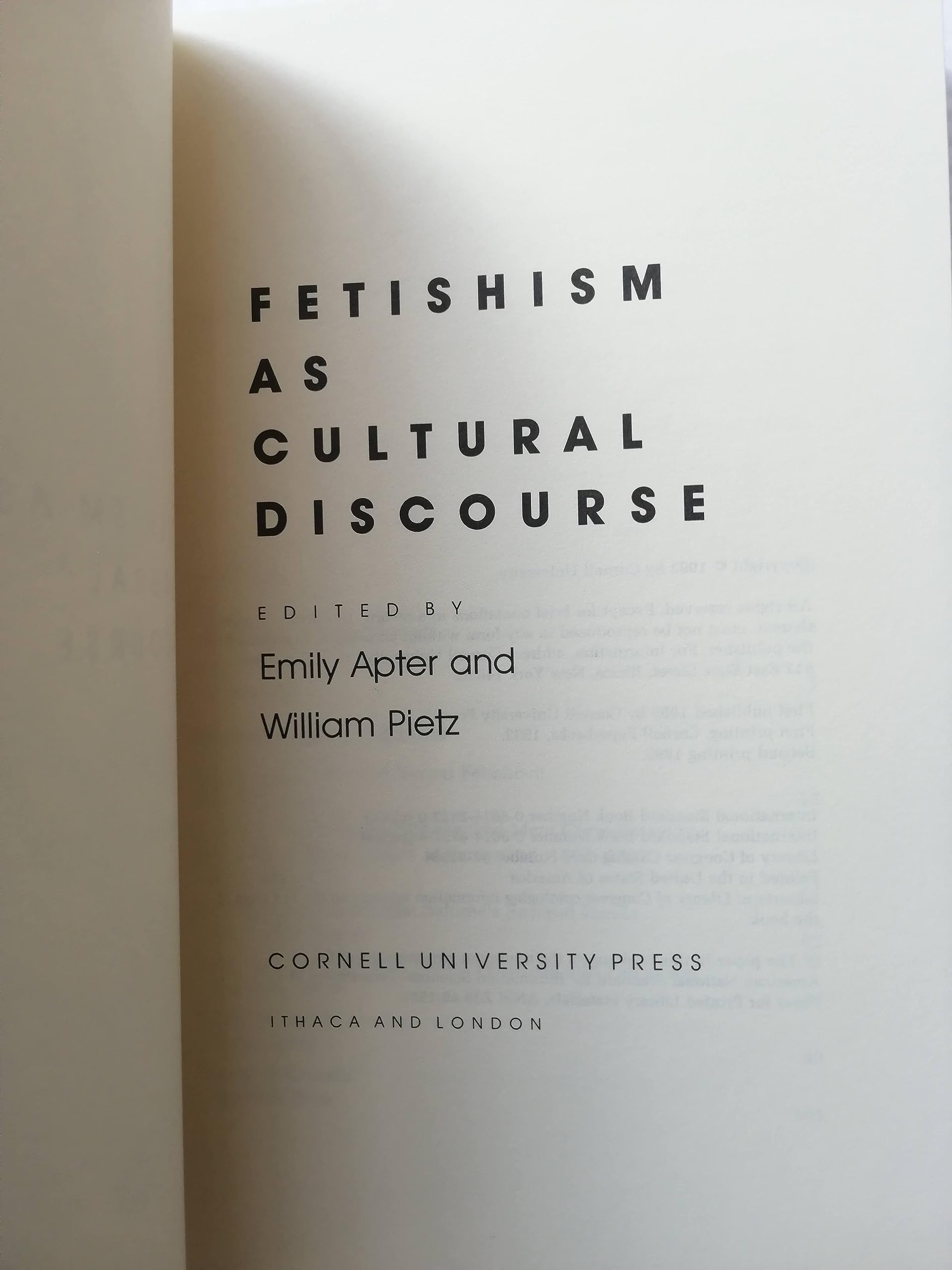 Fetishism as Cultural Discourse used book depot