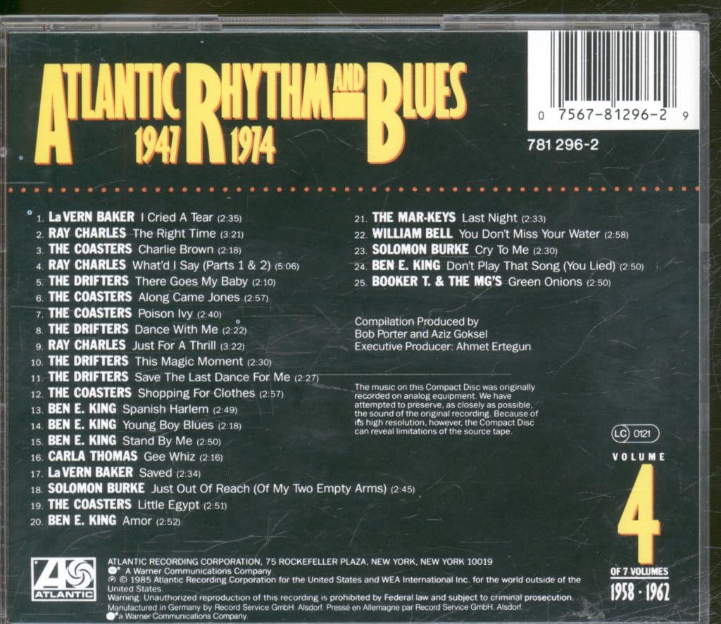 Atlantic Rhythm & Blues 1947-1974: Vol. 4, 1958-62 used book depot