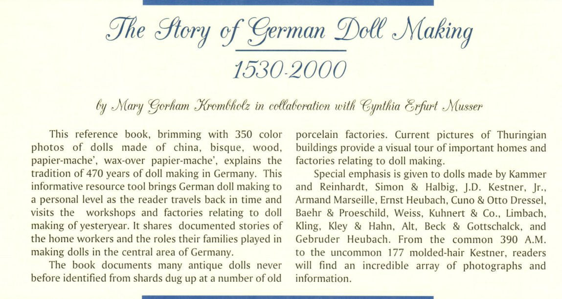 The Story of German Doll Making, 1530-2000