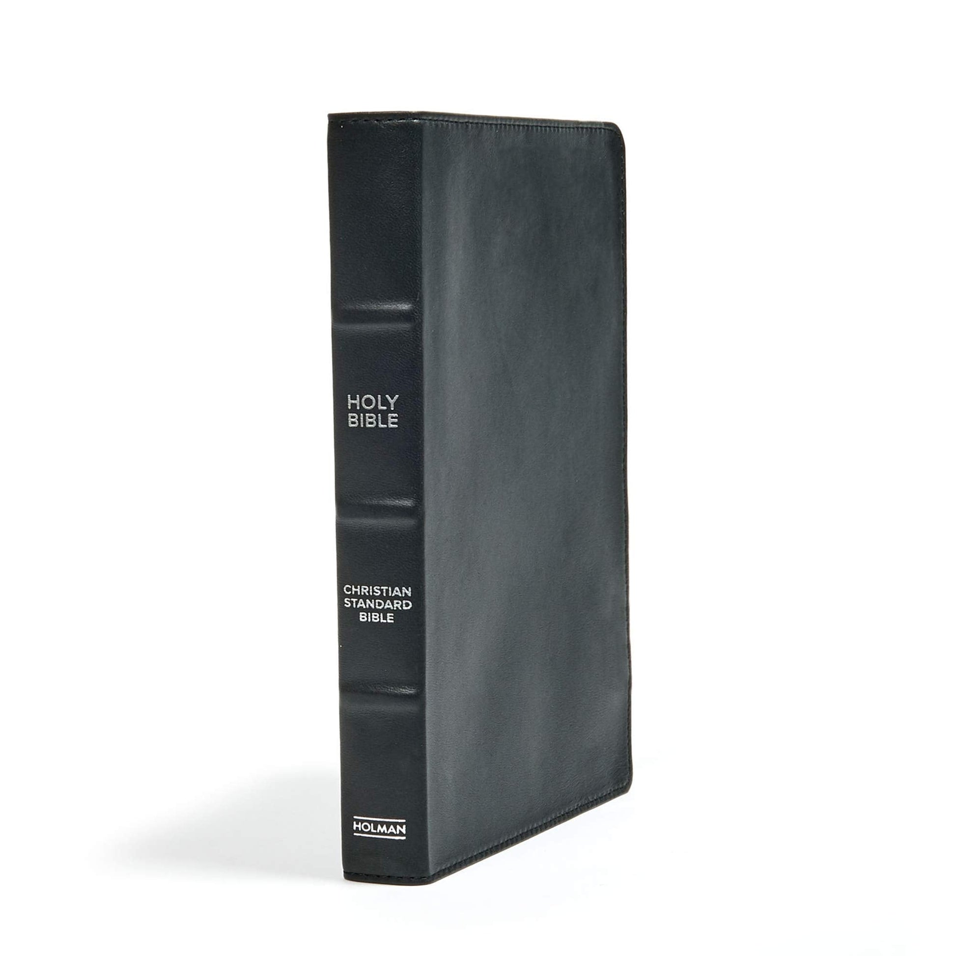CSB Large Print Ultrathin Reference Bible, Black Premium Leather, Black Letter Edition, Indexed used book depot