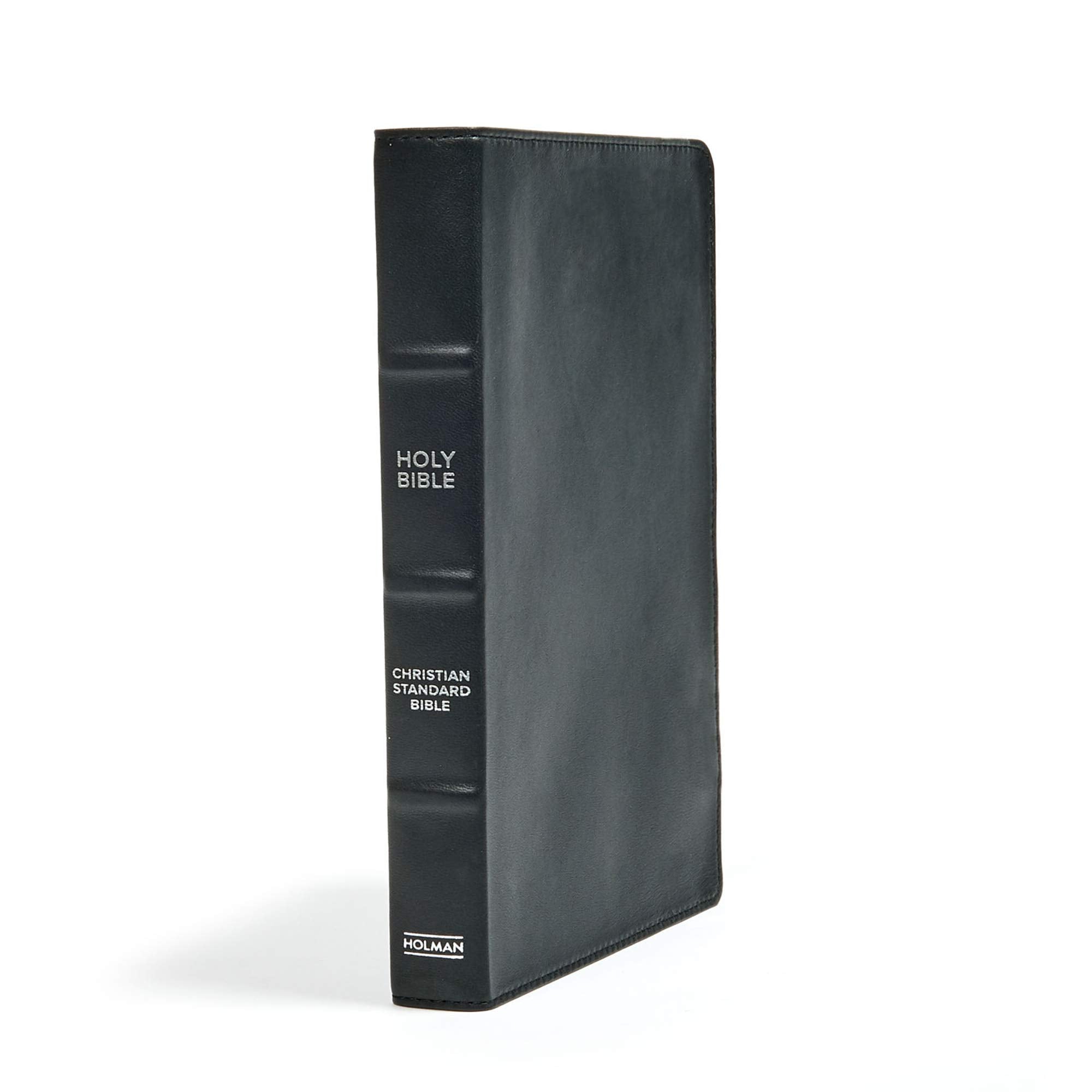CSB Large Print Ultrathin Reference Bible, Black Premium Leather, Black Letter Edition, Indexed used book depot