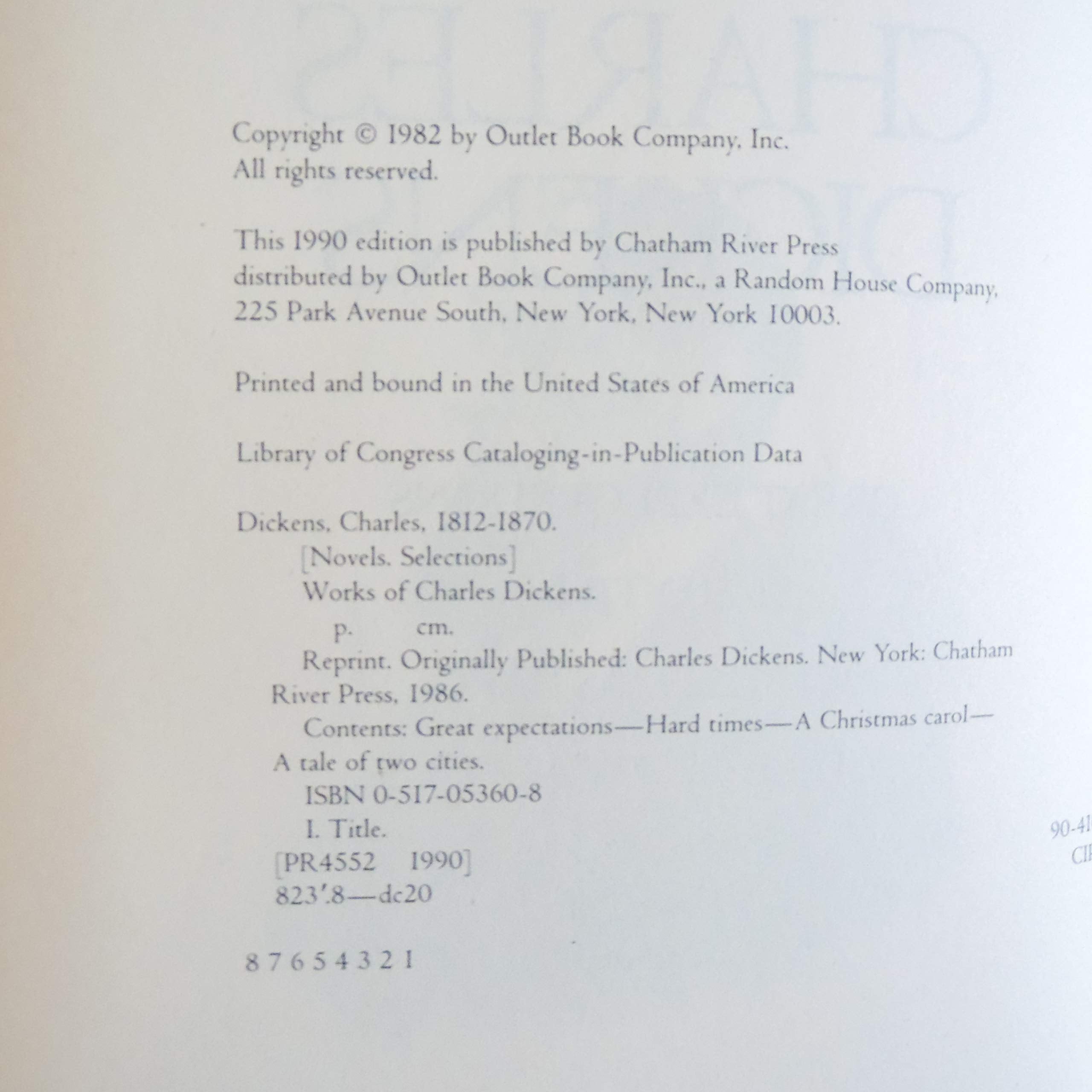 Charles Dickens Four Complete Novels (Great Expectations, Hard Times, A Christmas Carol, A Tale of Two Cities) used book depot