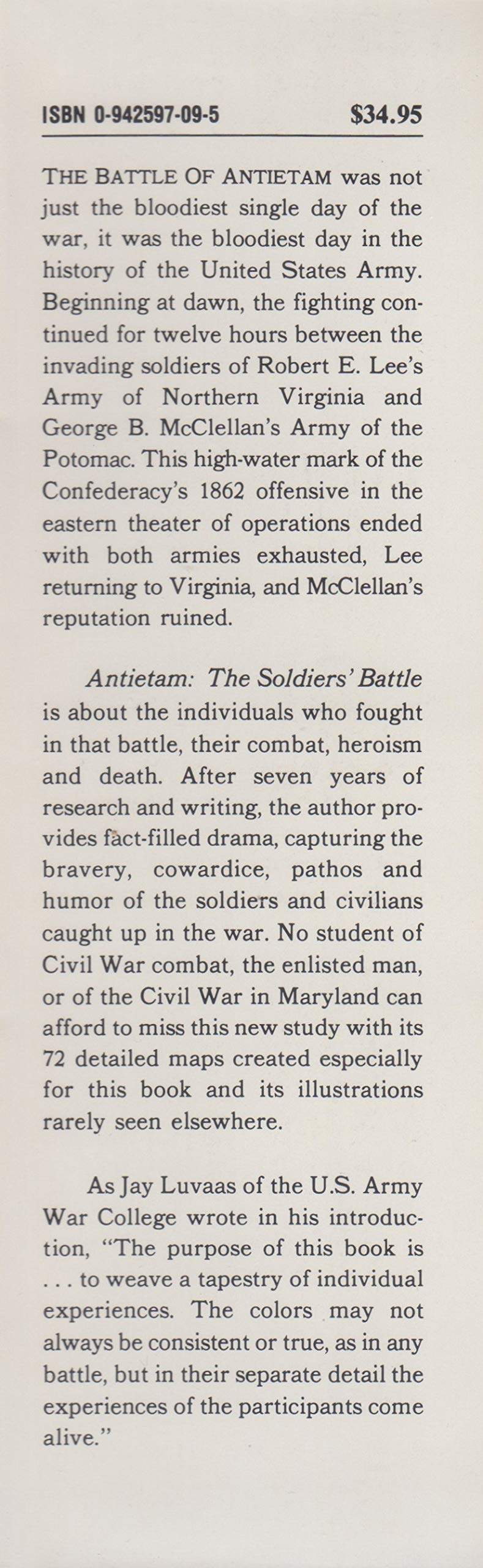 Antietam : The Soldiers' Battle used book depot