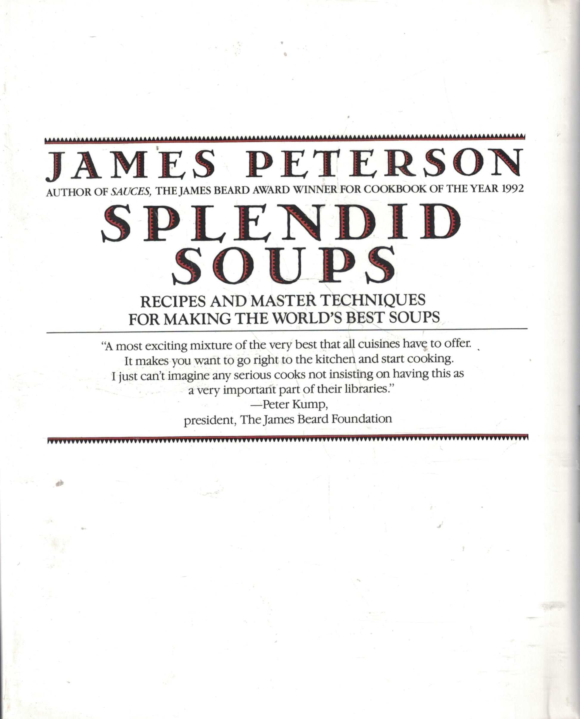 Splendid Soups: Recipes and Master Techniques for Making the World's Best Soups used book depot