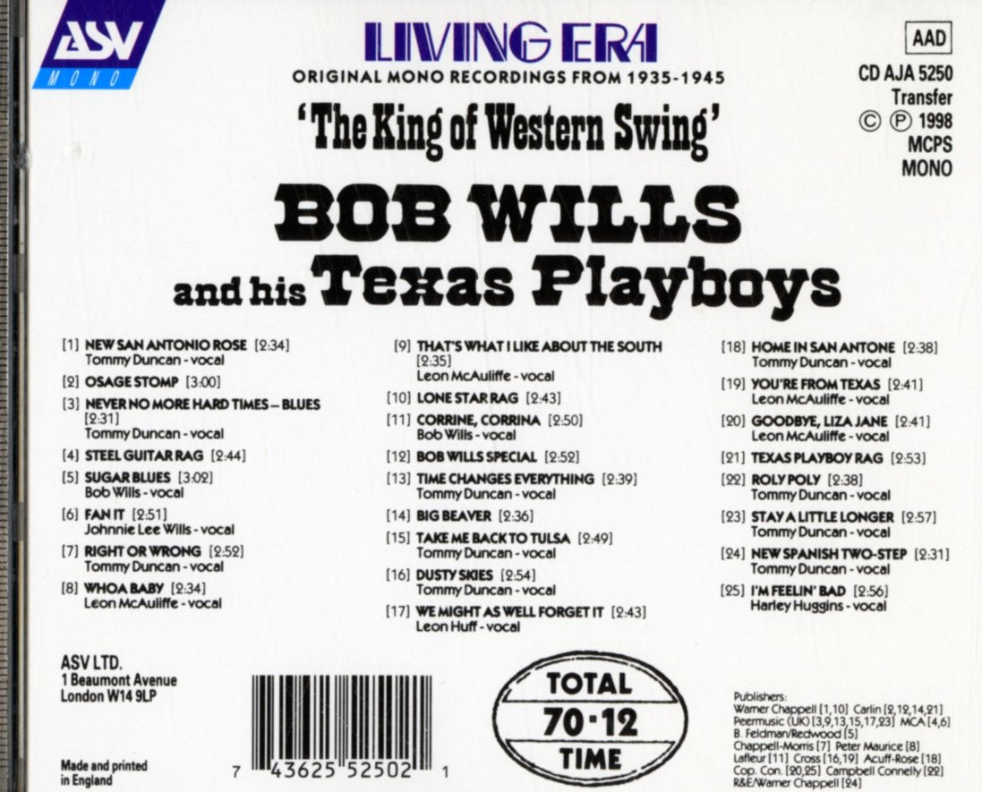 King of Western Swing: 25 Hits (1935-45) used book depot