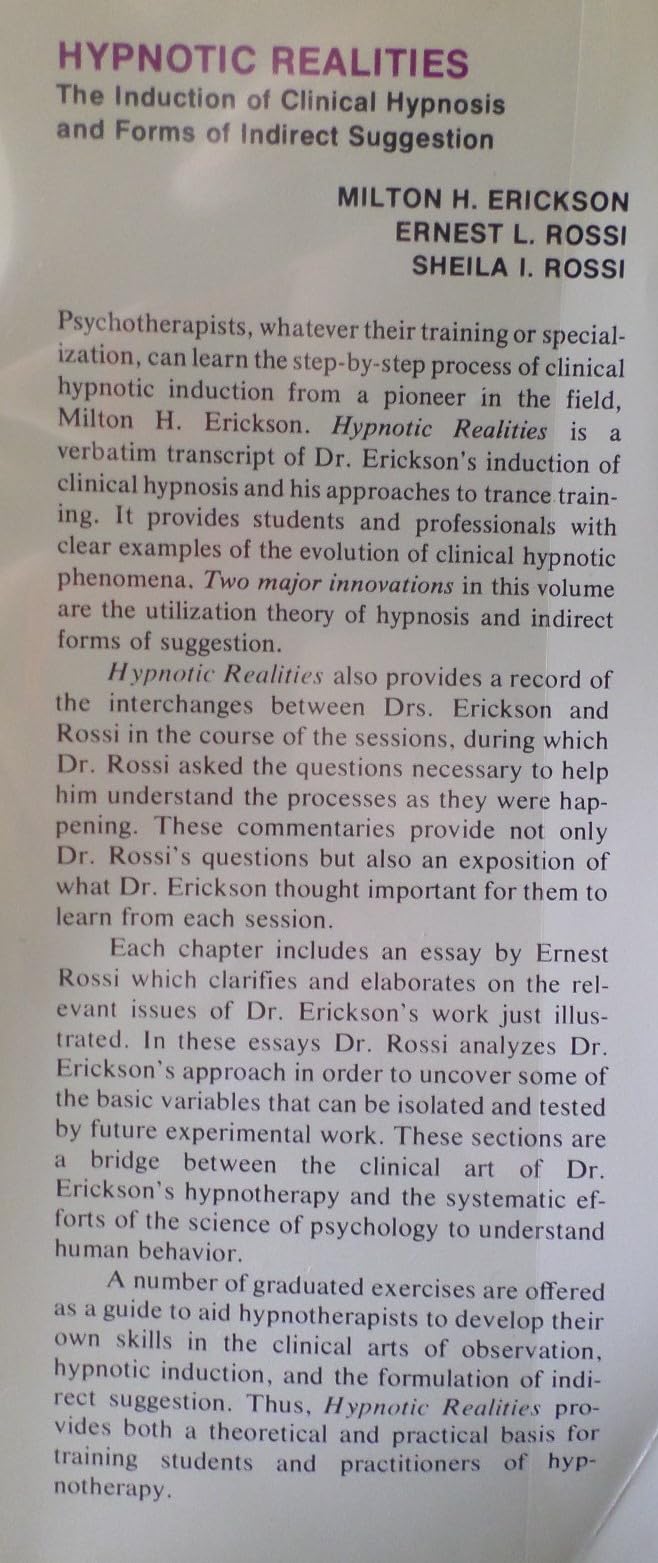 Hypnotic realities: The induction of clinical hypnosis and forms of indirect suggestion used book depot