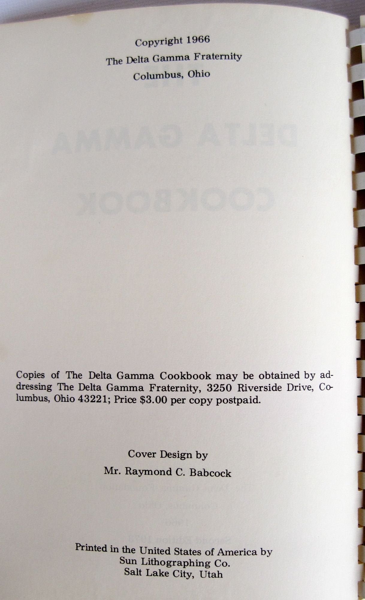 The Delta Gamma Cookbook used book depot