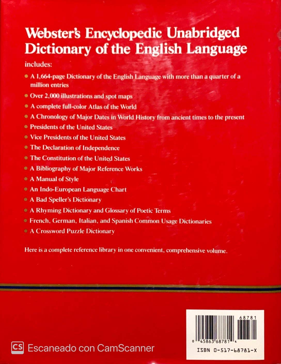 Webster's Encyclopedic Unabridged Dictionary of the English Languagea used book depot