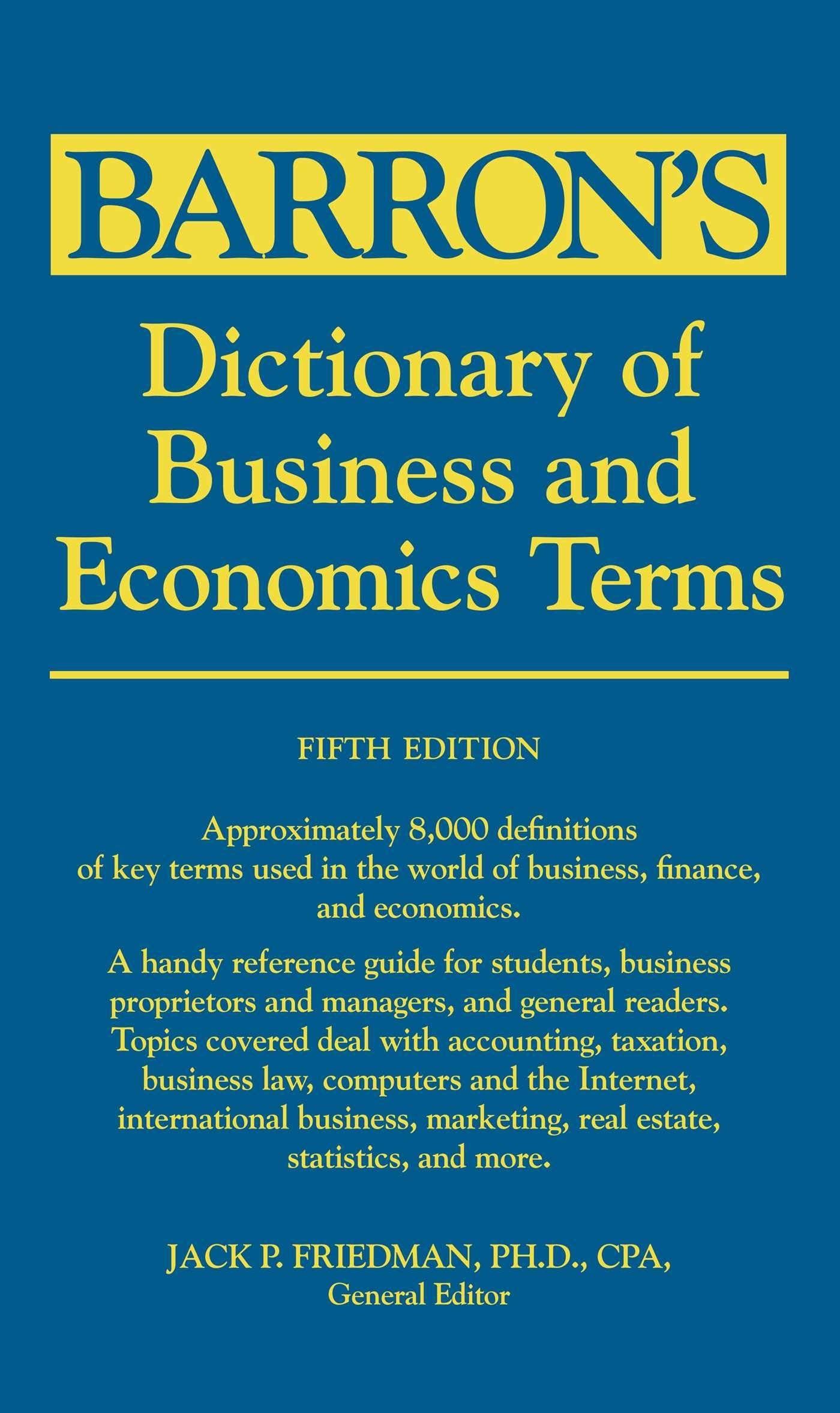 Dictionary of Business and Economics Terms (Barron's Business Dictionaries) used book depot