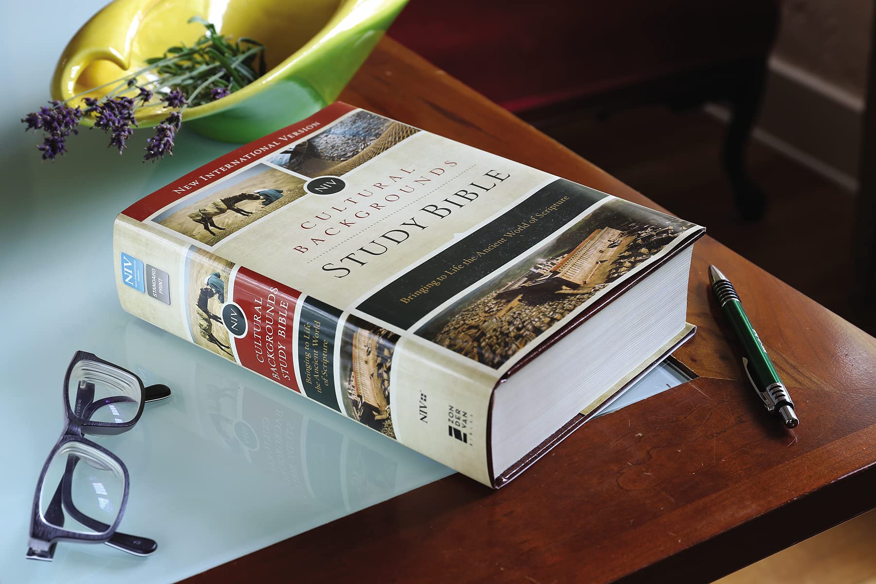 NIV, Cultural Backgrounds Study Bible (Context Changes Everything), Hardcover, Red Letter: Bringing to Life the Ancient World of Scripture used book depot