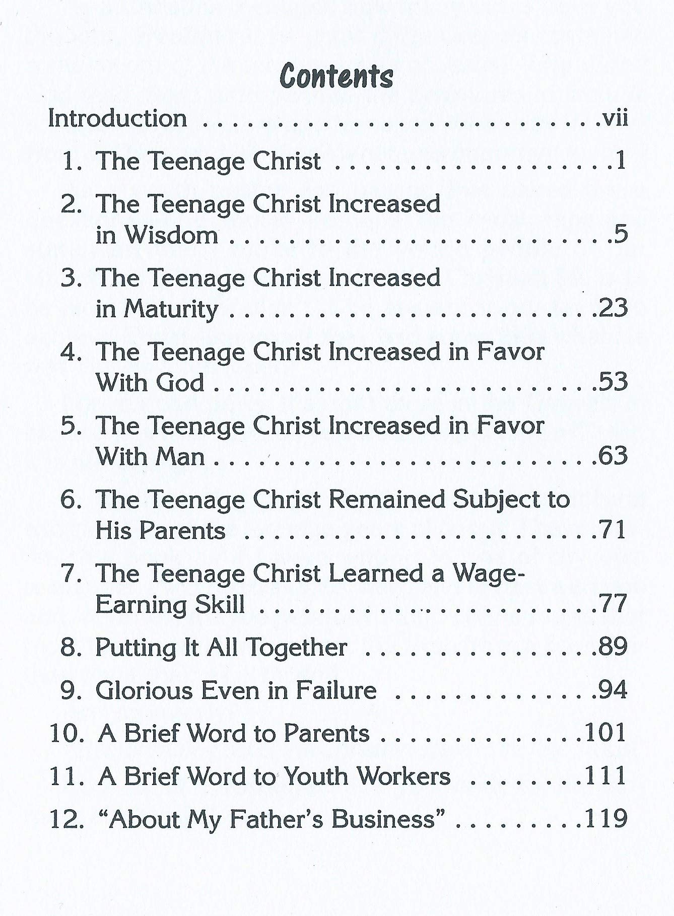 The Teenage Years of Jesus Christ used book depot