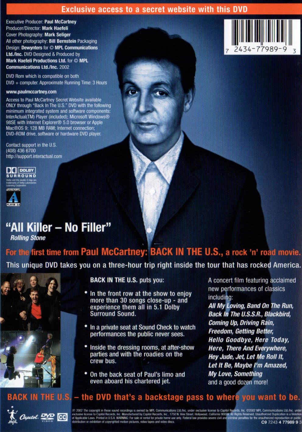 Paul McCartney: Back in the U.S. - Live 2002 Concert Film [DVD] used book depot