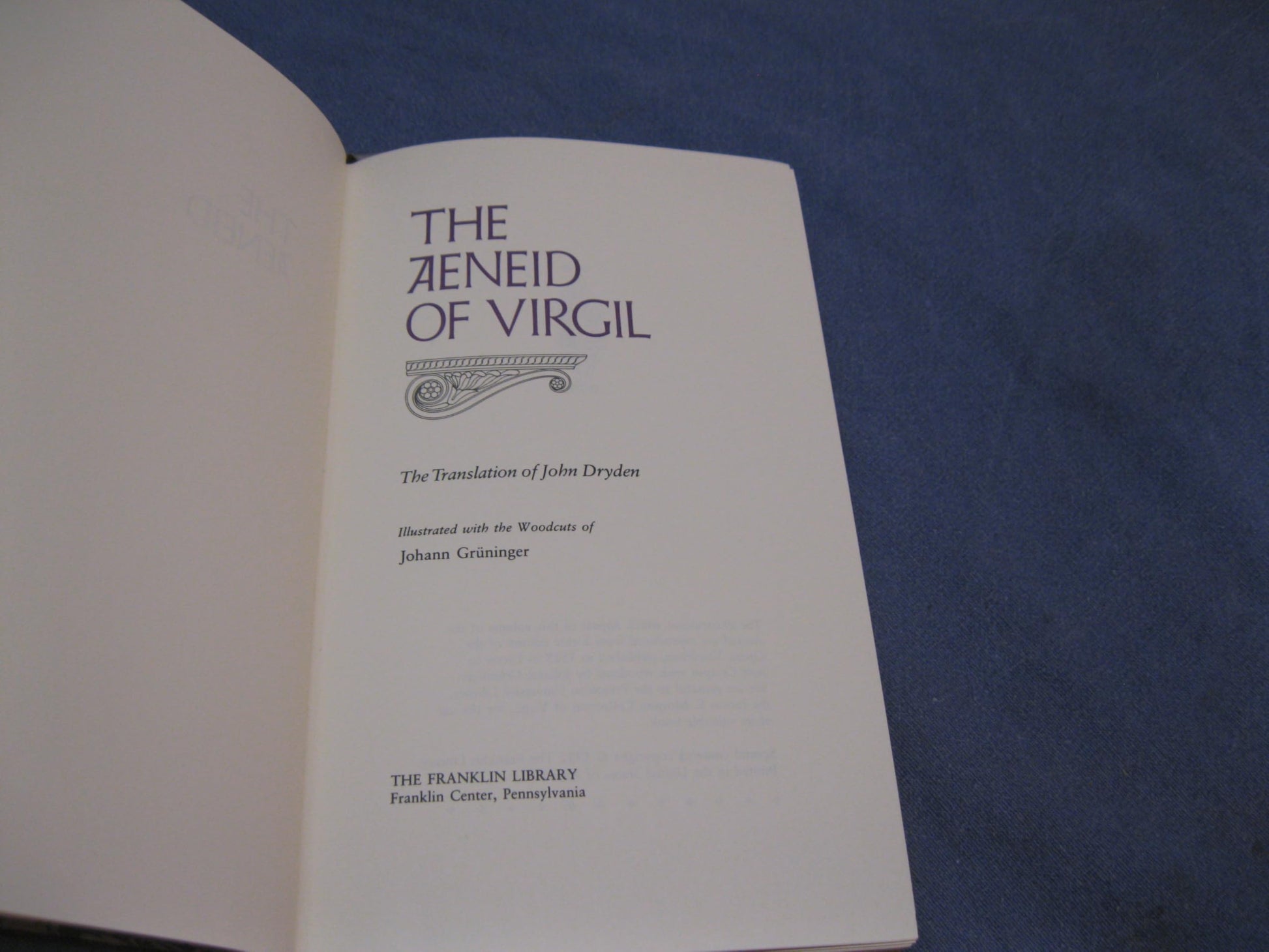 Rare Virgil, translation Of John Dryden / FRANKLIN LIBRARY THE AENEID 1982 used book depot