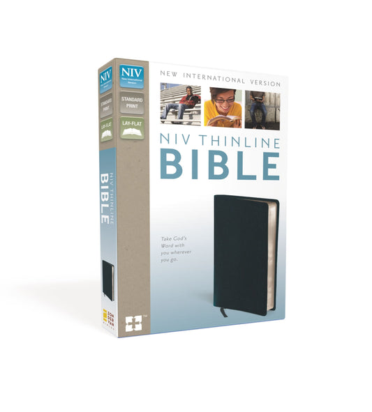 NIV, Thinline Bible, Bonded Leather, Navy, Red Letter Edition Zondervan
