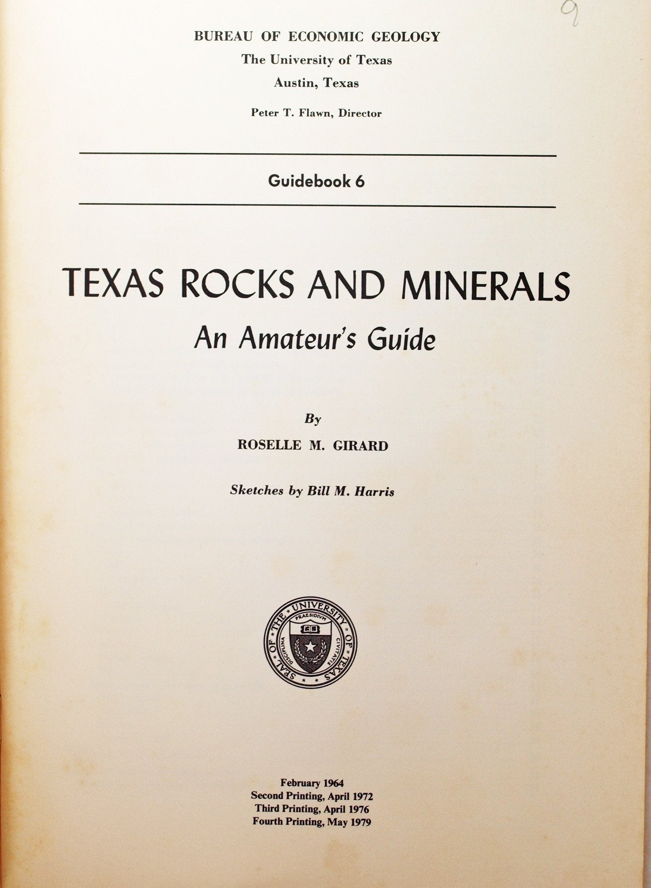 Texas Rocks and Minerals [ Fourth Printing, May 1979 ] An Amateur's Guide (Guidebook 6, Bureau of Economic Geology, The University of Texas) used book depot