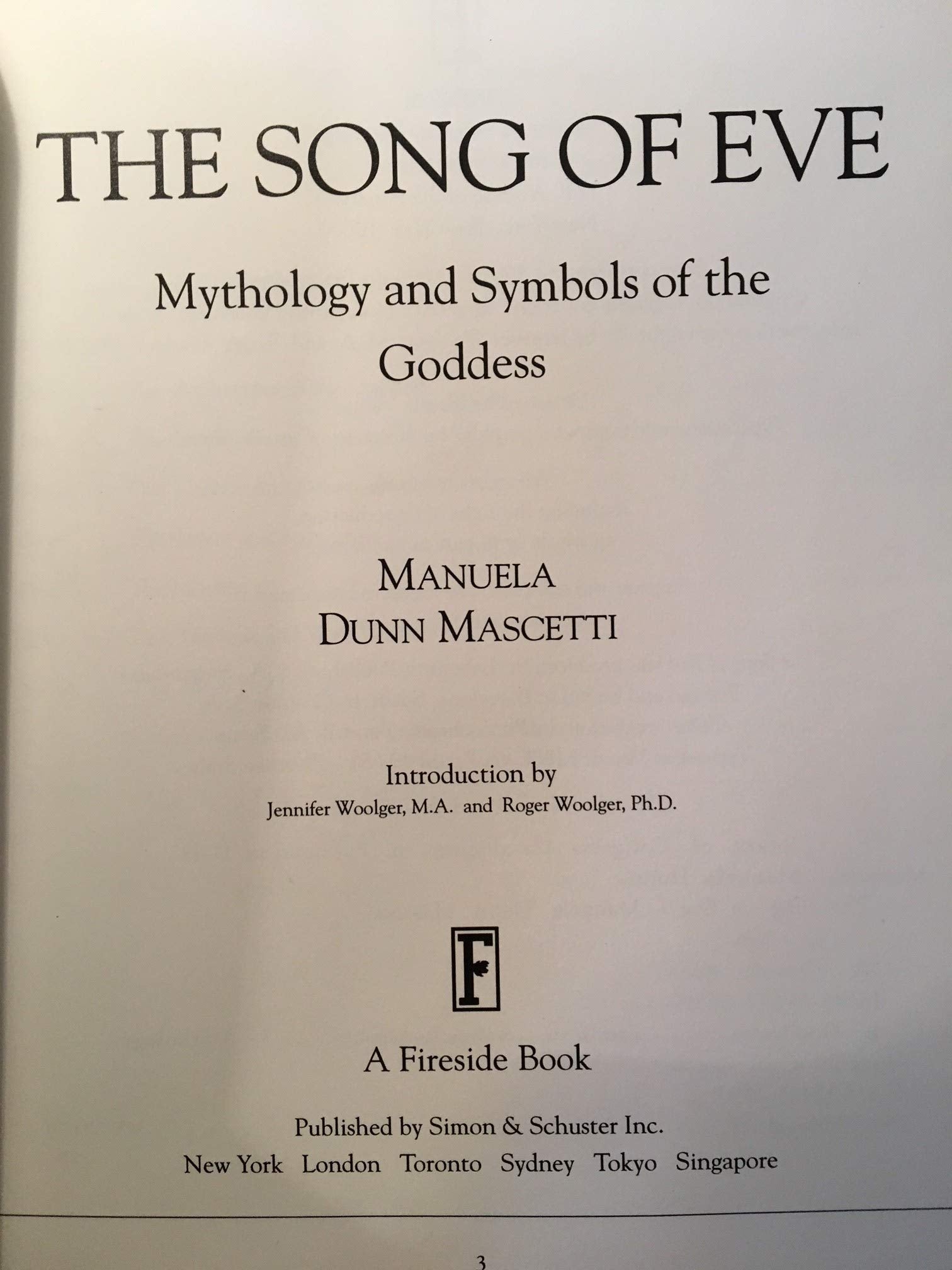 The Song of Eve: Mythology and Symbols of the Goddess used book depot