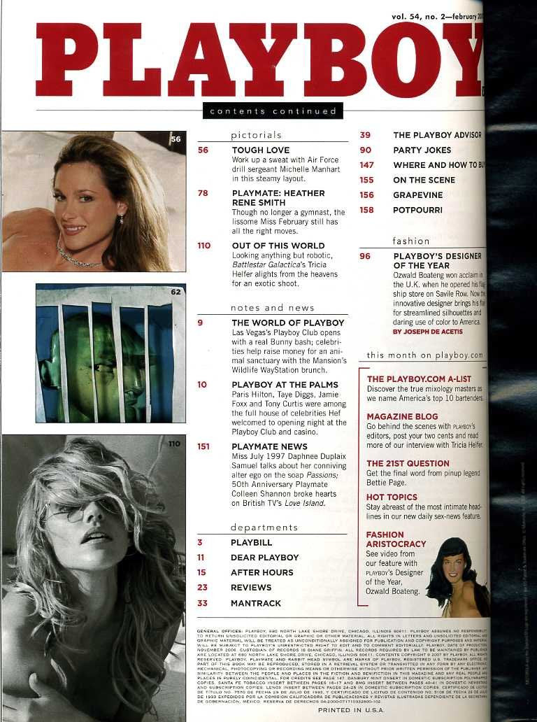 Playboy Magazine, February 2007 used book depot