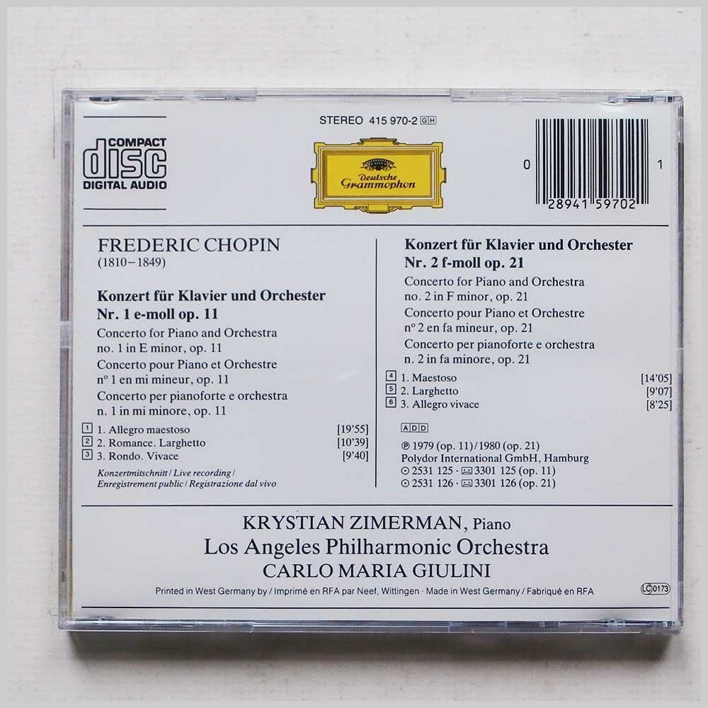 Chopin: Piano Concertos Nos. 1 & 2 used book depot