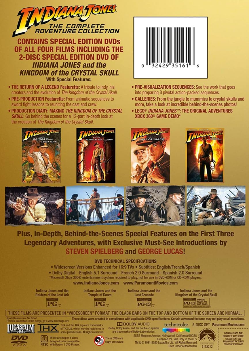 The Adventures of Indiana Jones: The Complete DVD Movie Collection (Widescreen) used book depot