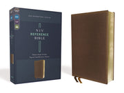 NIV, Reference Bible, Deluxe Single-Column (A Bible with 100,000 Cross-References), Leathersoft, Brown, Comfort Print used book depot