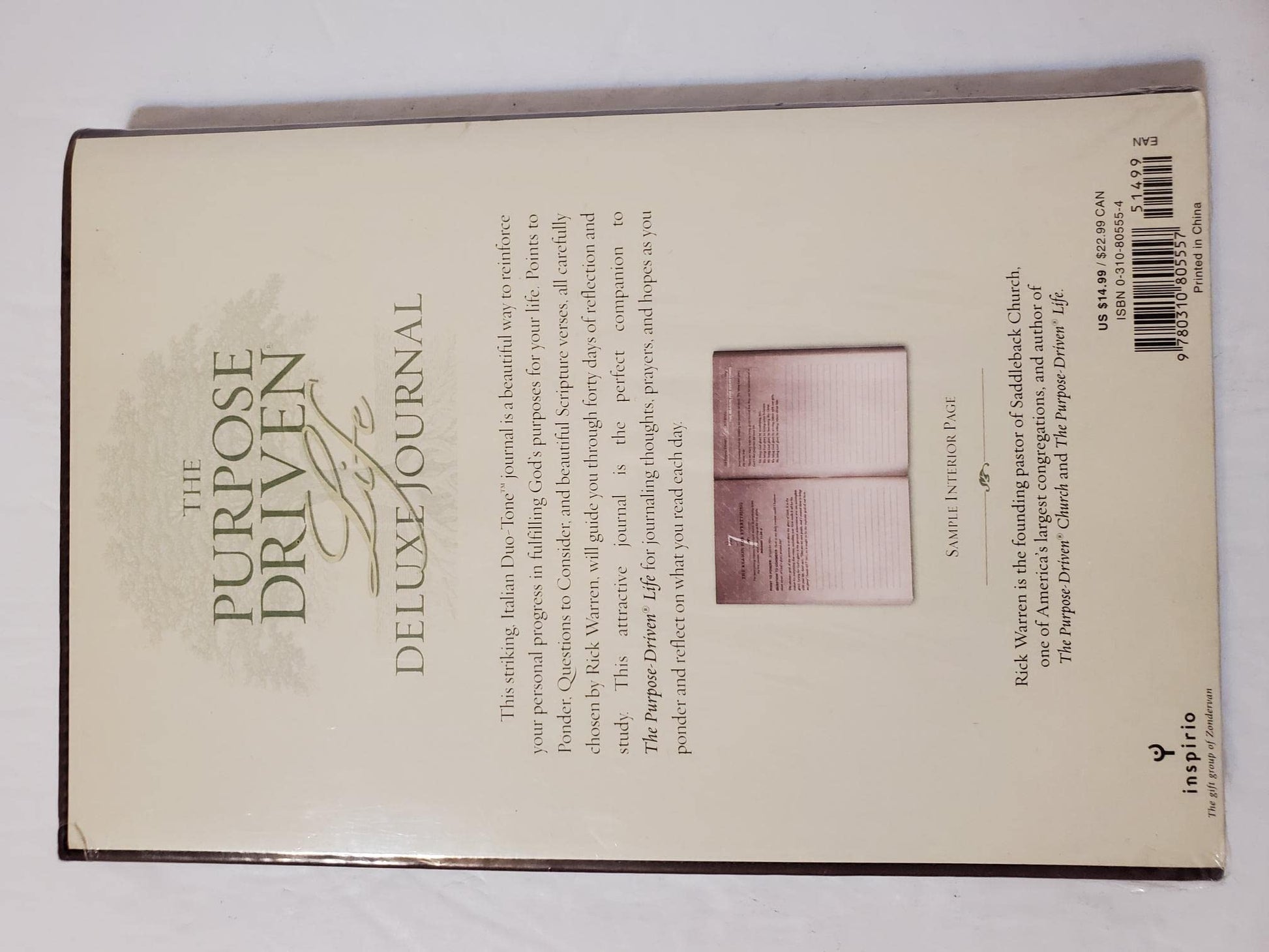 The Purpose-Driven Life Deluxe Journal used book depot
