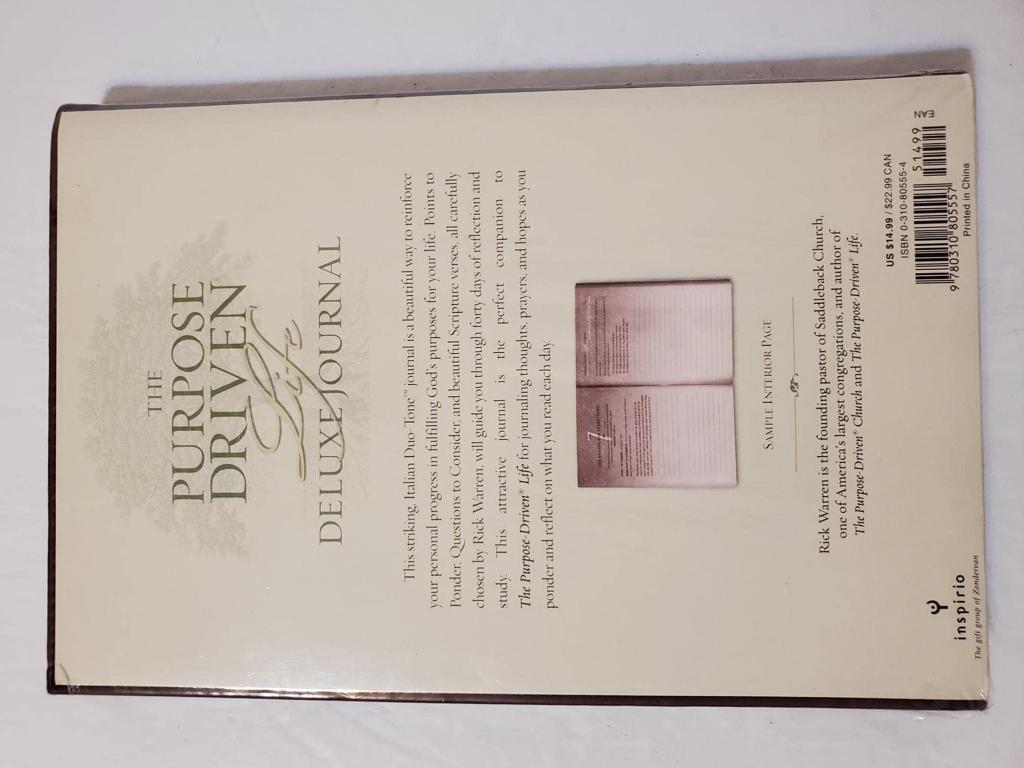 The Purpose-Driven Life Deluxe Journal used book depot