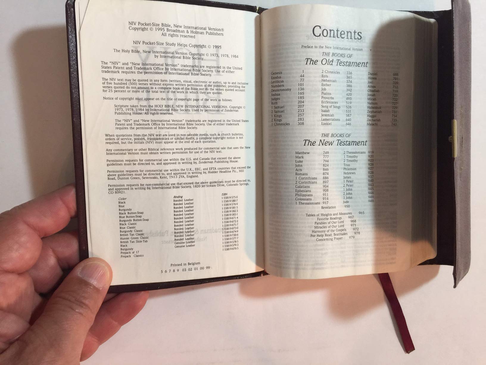 The Holman Pocket-Size Bible: New International Version : Burgundy Bonded With Snap
