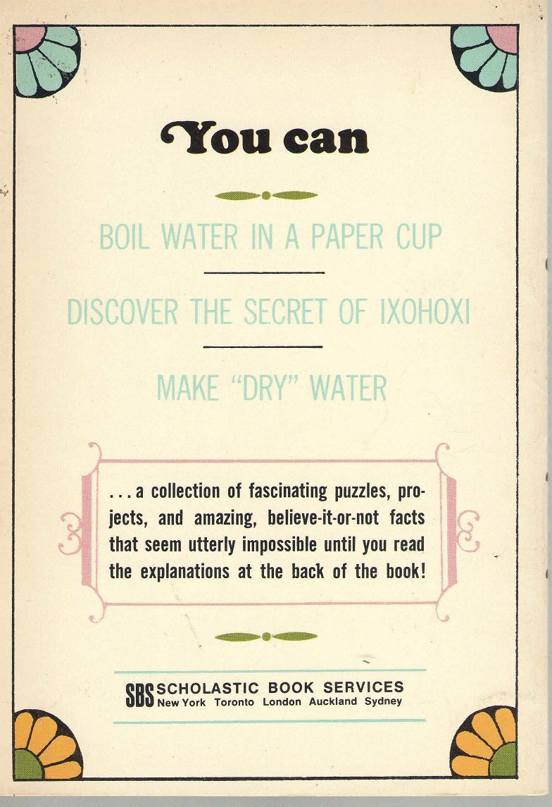 Boiling Water in a Paper Cup and Other Unbelievables used book depot