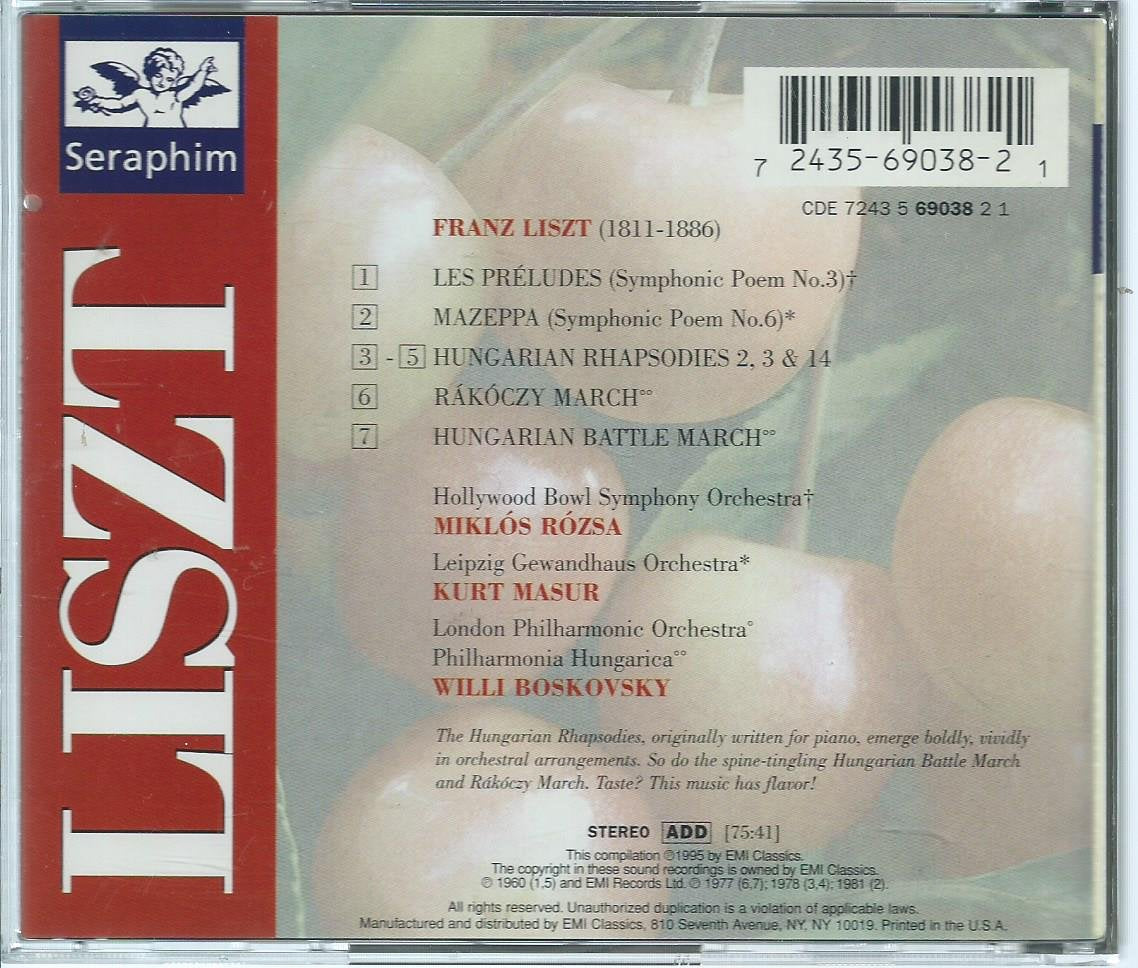 Liszt: Les Préludes / Mazeppa / Hungarian Rhapsodies 2, 3 & 14 / Rákóczy March / Hungarian Battle March used book depot