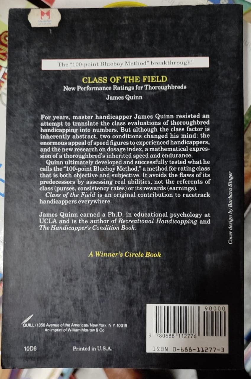 The Class of the Field: New Performance Ratings for Thoroughbreds used book depot