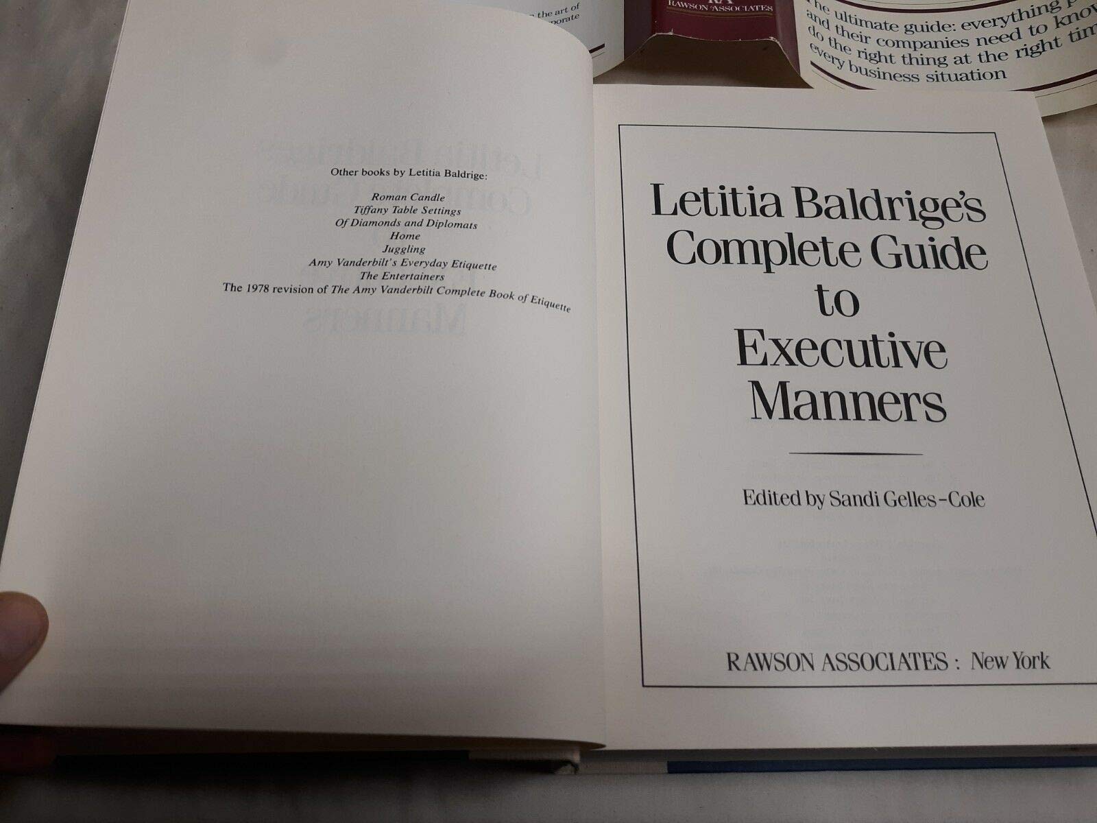 Letitia Baldrige's Complete Guide to Executive Manners used book depot