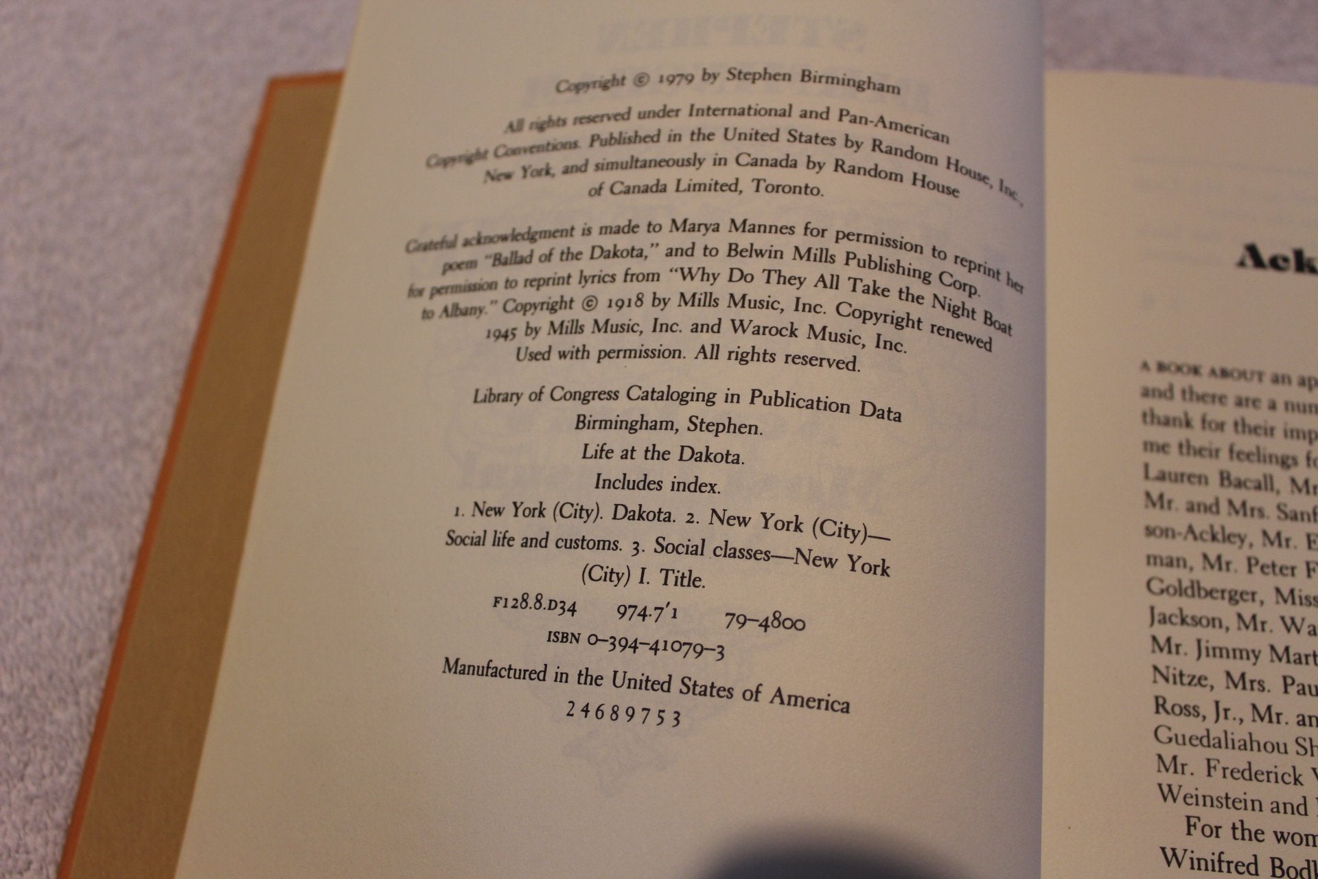 Life at the Dakota: New York's Most Unusual Address used book depot