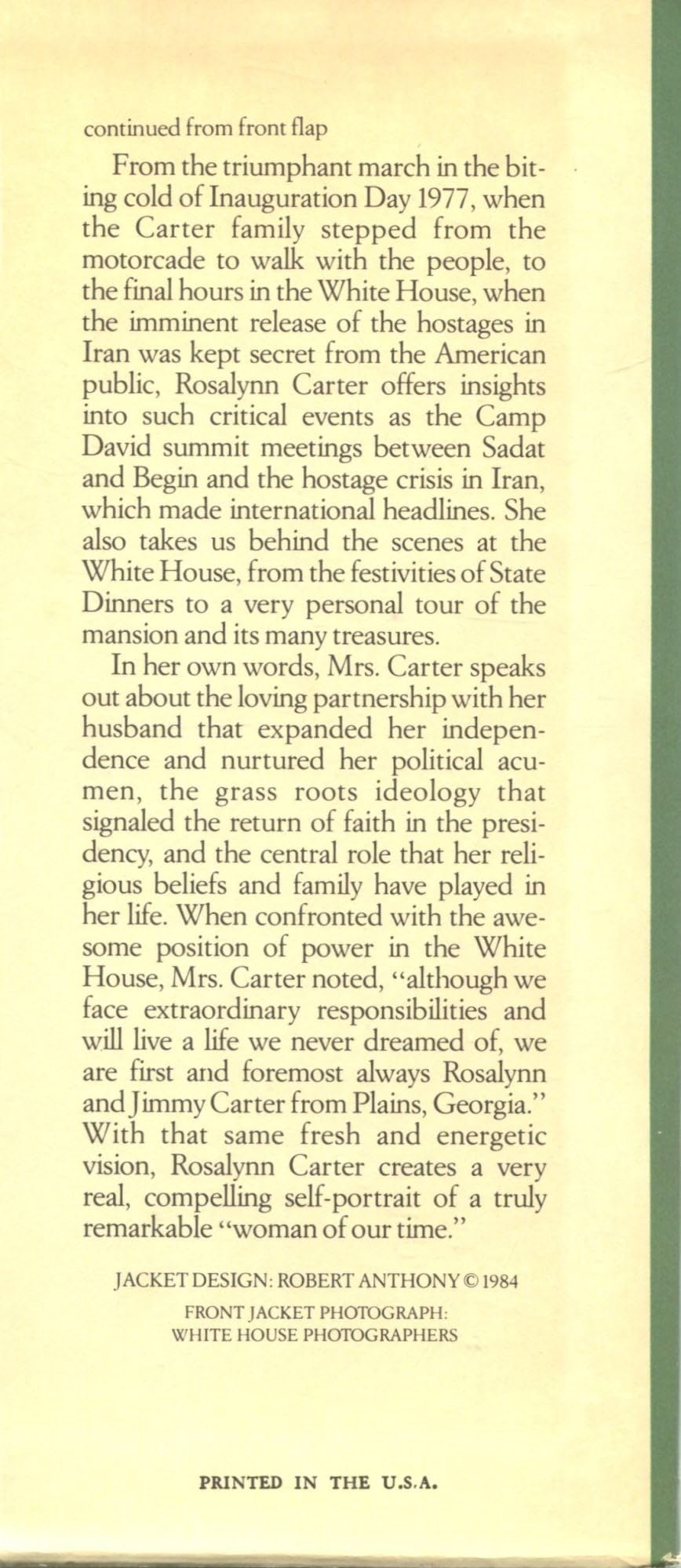 First Lady from Plains used book depot