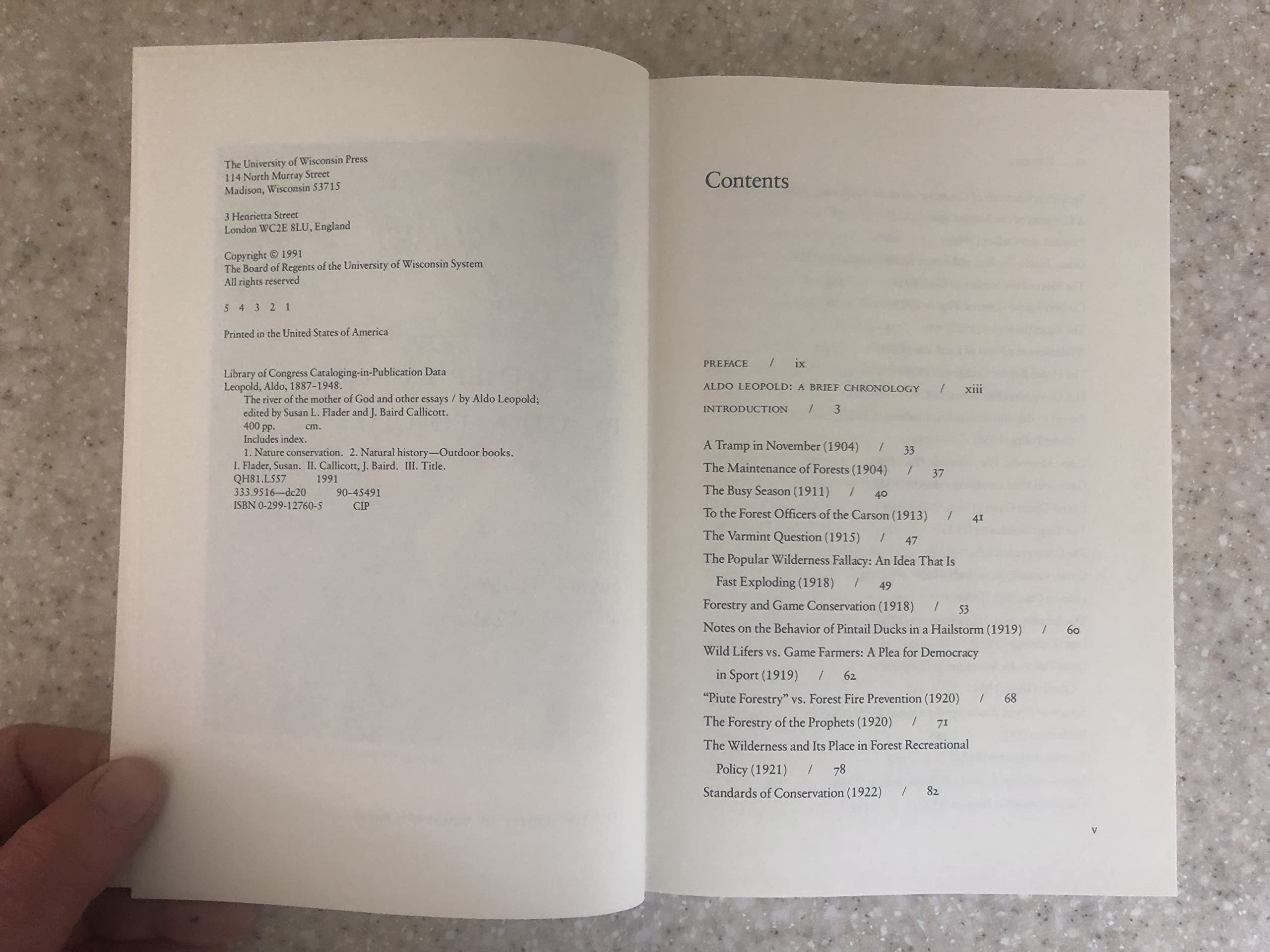 The River of the Mother of God and Other Essays by Aldo Leopold used book depot