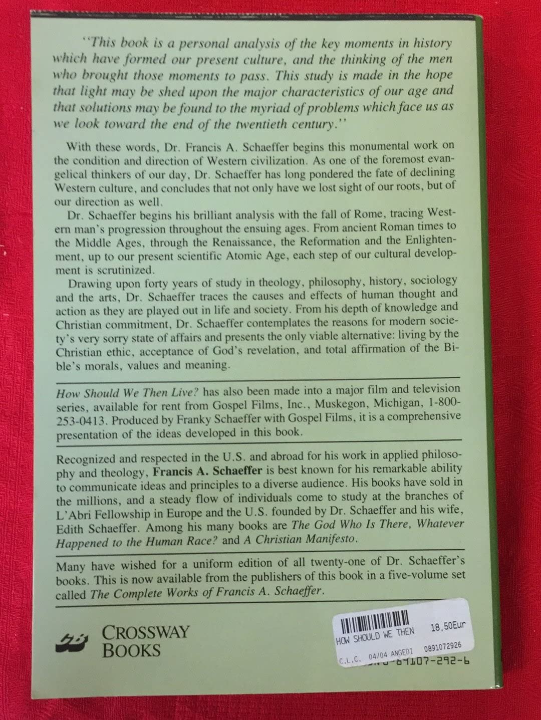 How Should We Then Live? The Rise and Decline of Western Thought and Culture used book depot