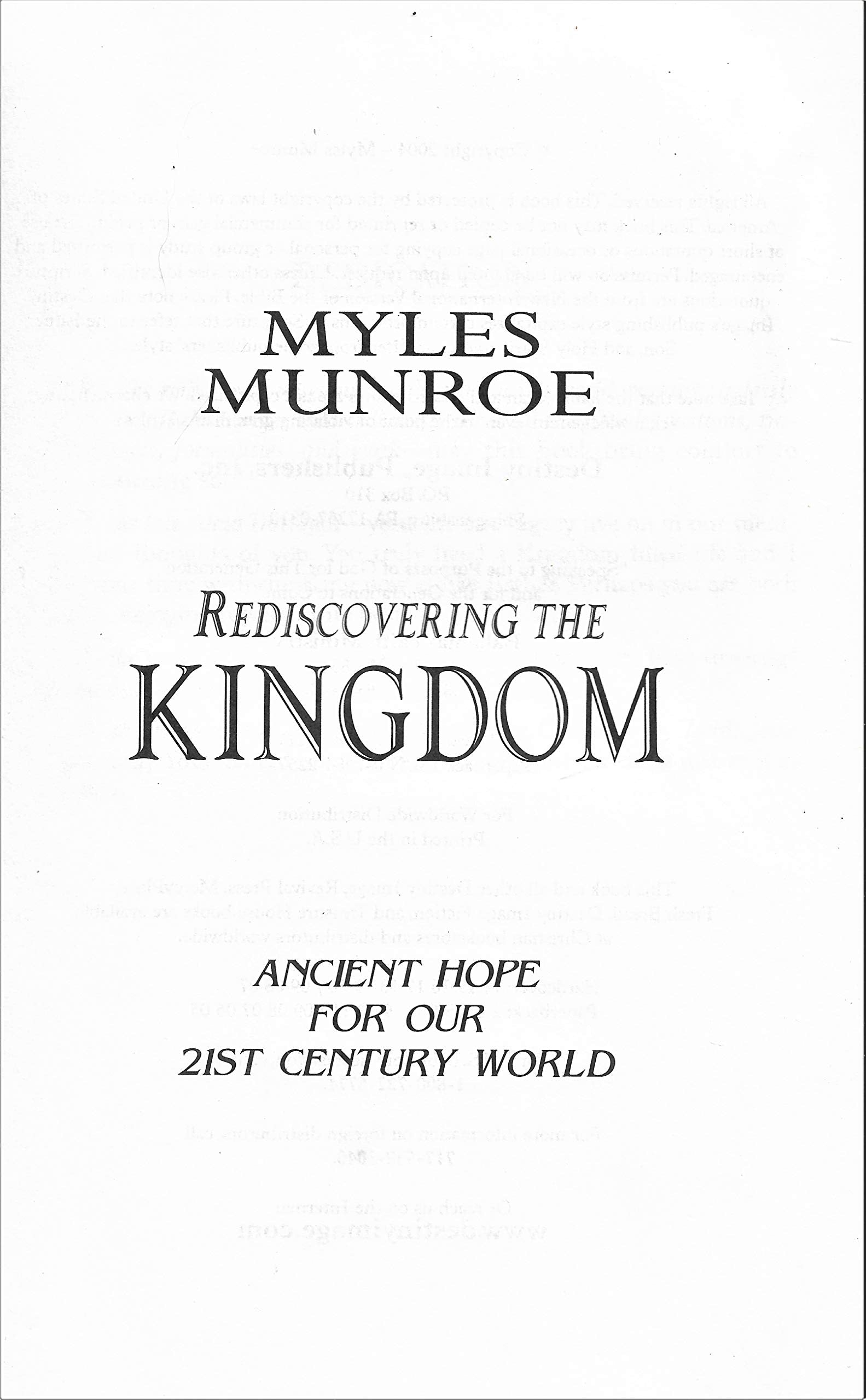 Rediscovering the Kingdom: Ancient Hope for Our 21st Century World used book depot