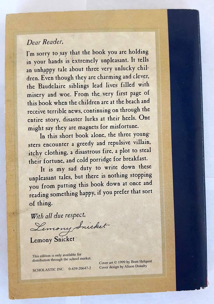 The Bad Beginning (A Series of Unfortunate Events #1) used book depot