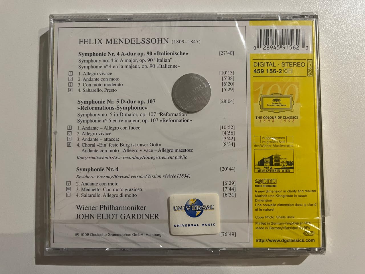 Mendelssohn: Symphonies Nos. 4 "Italian" & 5 "Reformation" used book depot